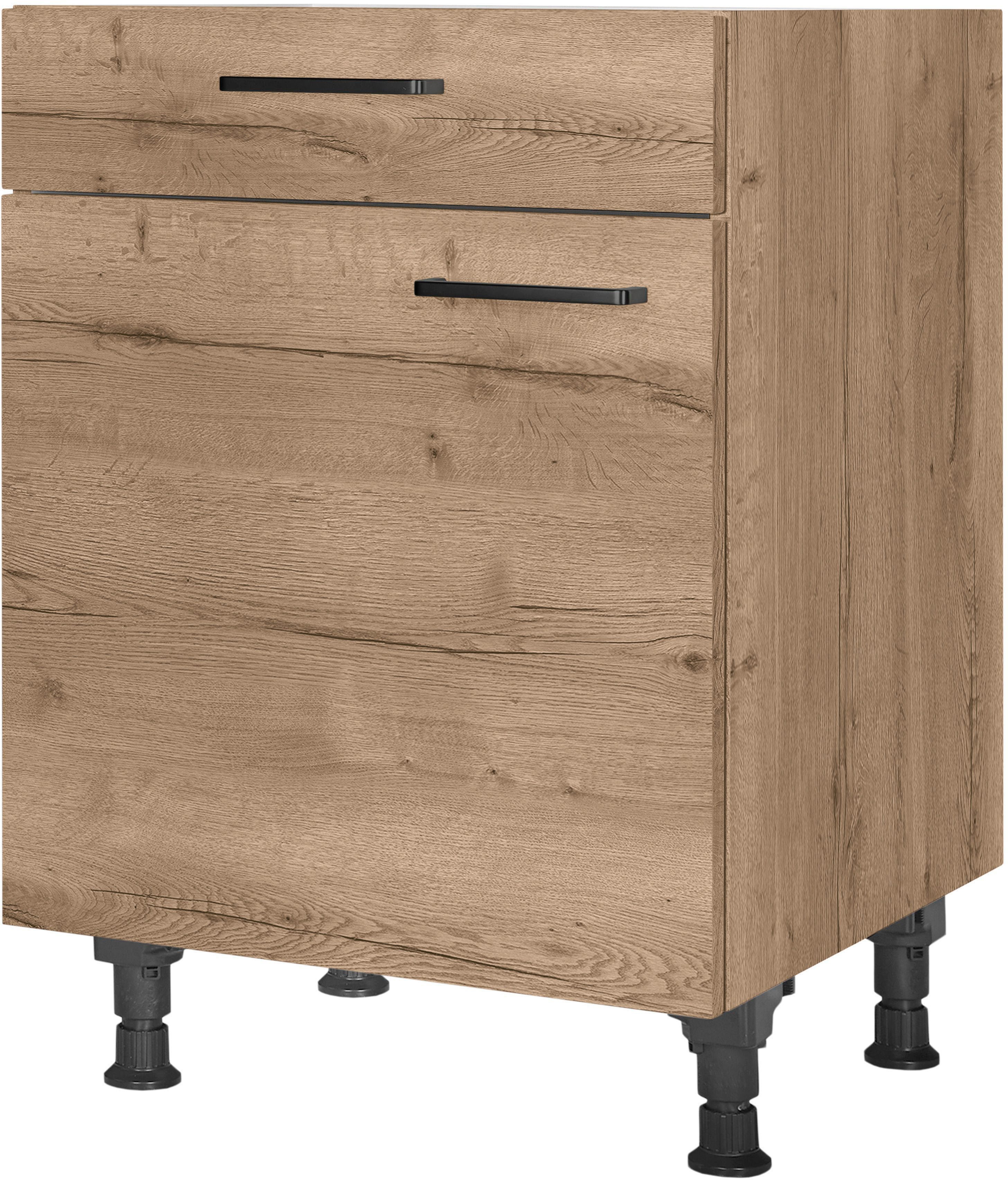 nobilia® Unterschrank "Structura", Ausrichtung wählbar, vormont., in den Breiten 30, 45 und 60 cm Breite, mit höhenverstellbaren Sockelfüßen, vormontiert