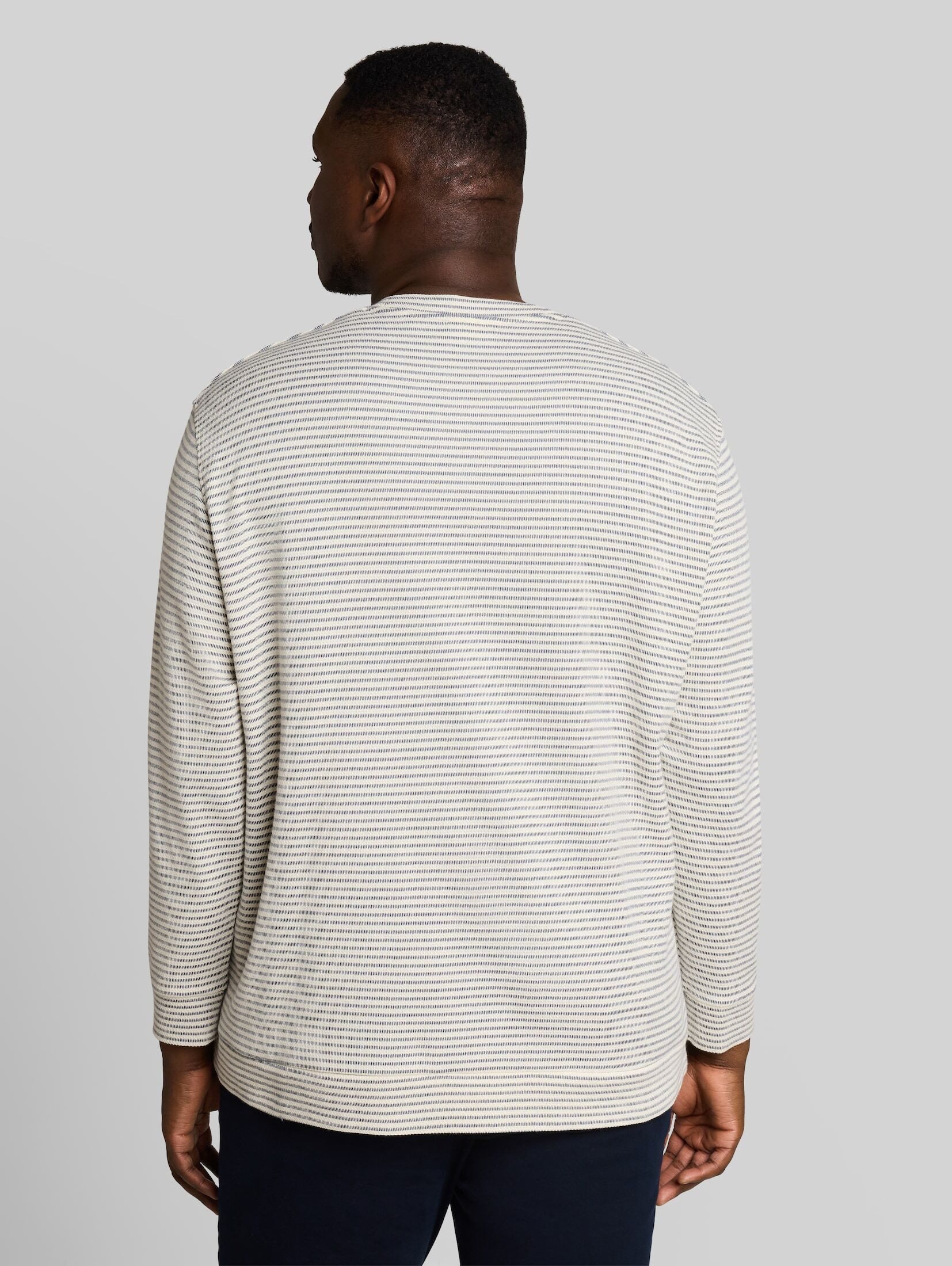 TOM TAILOR PLUS Langarmshirt T-Shirt (im Einserpack) Plus Size - Langarmshirt mit Streifenmuster