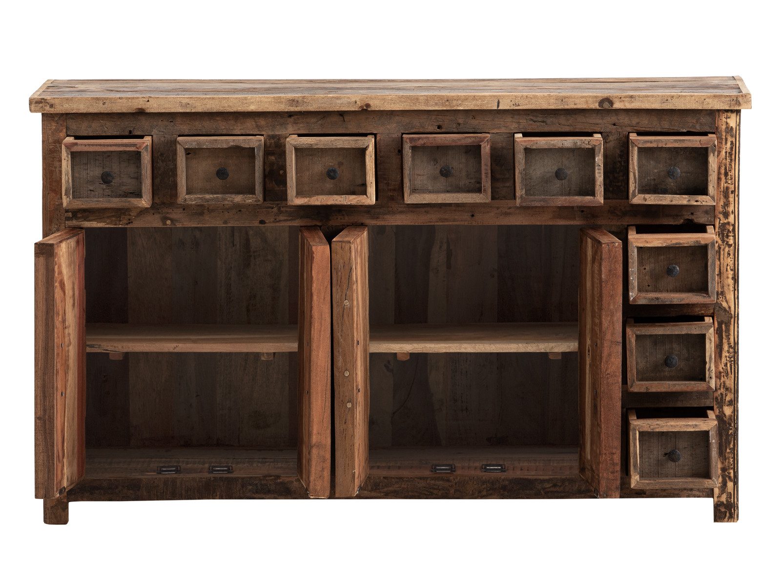 massivum Sideboard Sumatra, Anrichte aus Altholz 4-türig (13 St)