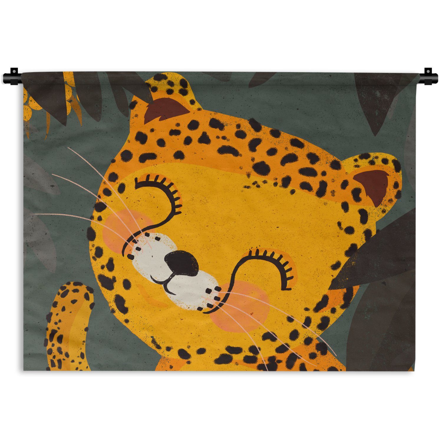 - - Schlafzimmer, - Dschungel für Gepard Kinder, Wanddekoobjekt Kinderzimmer Kleid, Wandbehang, Tiere MuchoWow Wanddeko Wohnzimmer,