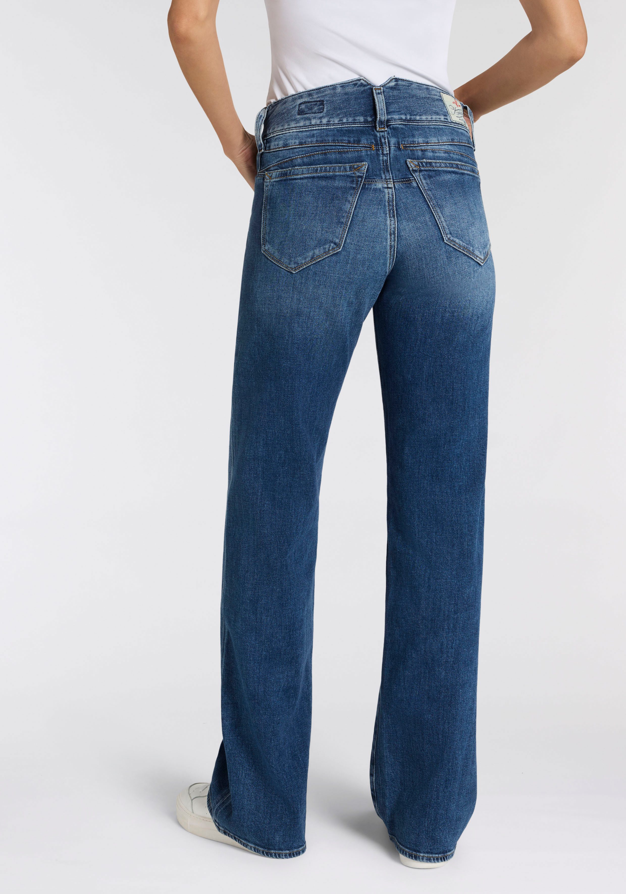 Herrlicher Straight-Jeans Prime New Denim Stretch mit Spitzbund hinten