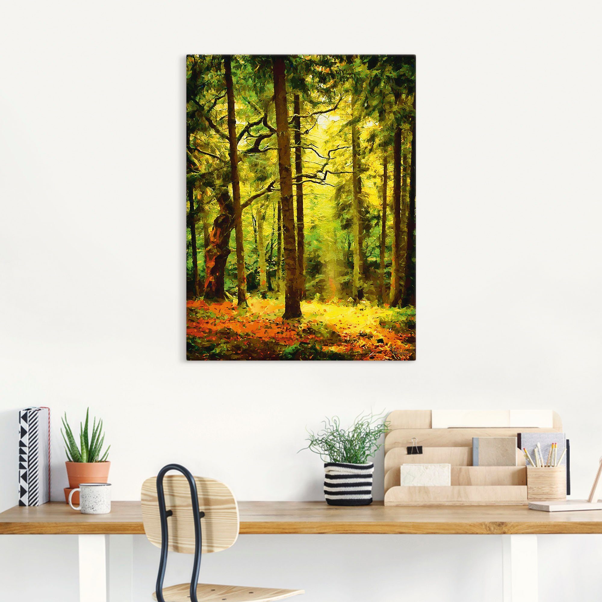 Wandbild Waldbilder Wandaufkleber versch. Leinwandbild, oder (1 Wald Artland in St), II, Größen Alubild, als Poster