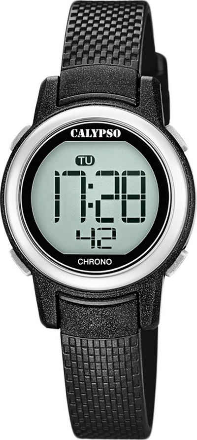 CALYPSO WATCHES Digitaluhr »Calypso Kinder Uhr K5736/3 Kunststoffband«, (Armbanduhr), Kinder Armbanduhr rund, Kunststoff, PUarmband schwarz, Fashion