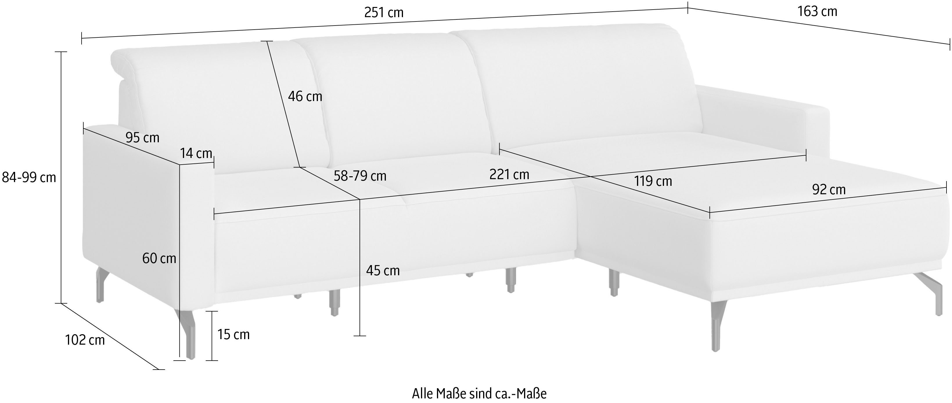 sit&more Ecksofa Bailando, wahlweise mit und Vorziehsitz, motorisch Kopfteilverstellung