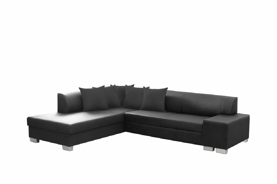 JVmoebel Ecksofa Sofa Sofa Schwarz Mit Designer Couch, Bettfunktion mit LForm Schlafsofa Bettfunktion Ecksofa
