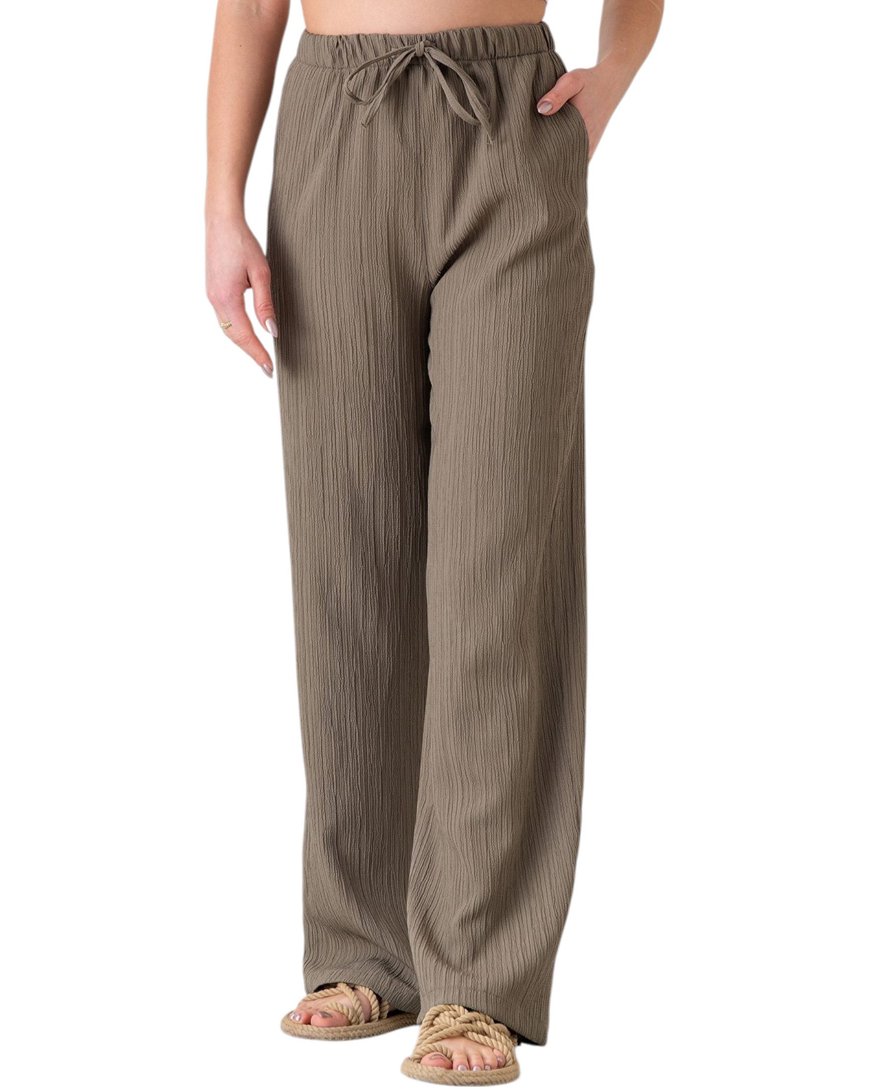 fashionshowcase Palazzohose Damen Sommerhose Crinkle Marlene-Hose günstig online kaufen