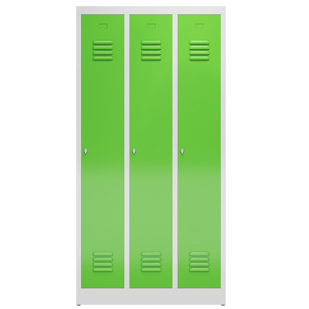 Steelboxx Spind 3er Spind Spindschrank Kleiderspind 180x90x50cm (1-St) Komplett verschweißt und montiert- keine Montage erforderlich