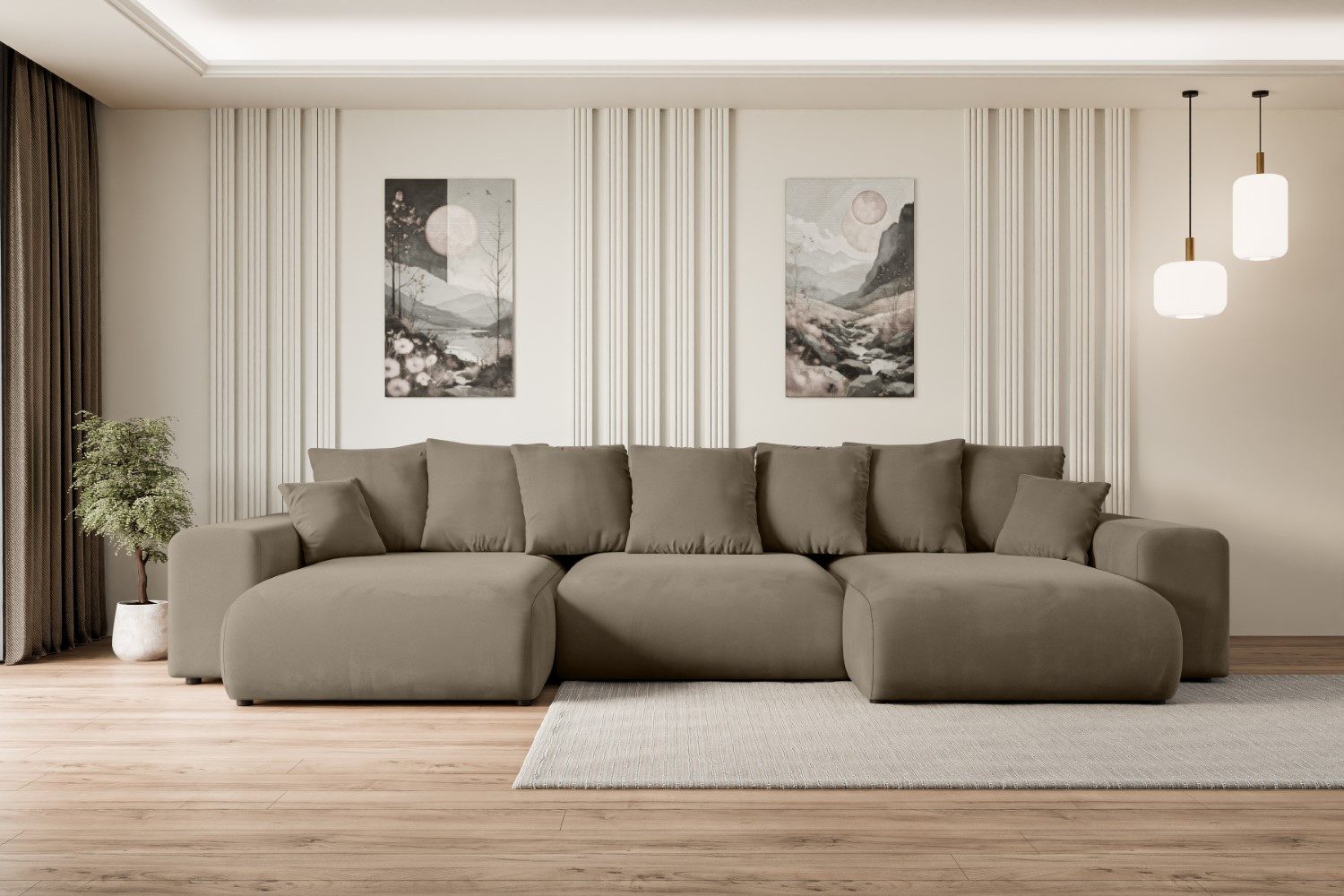 ALTDECOR Wohnlandschaft ESKAR-U, Couch mit Schlaffunktion, Wohnzimmer - Woh günstig online kaufen
