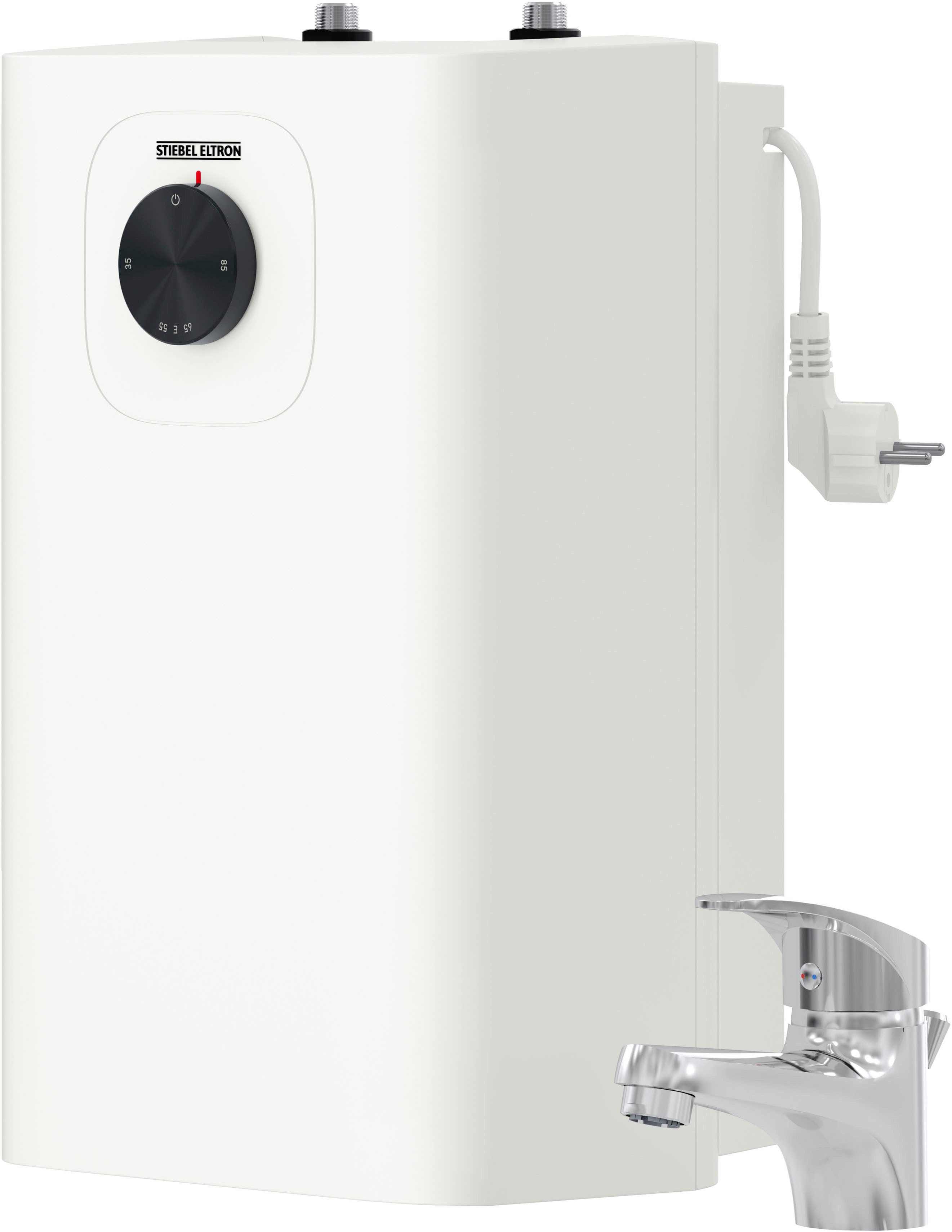 STIEBEL ELTRON Untertischspeicher SNU 5 Plus, (max. 85°C) (Set), 5 l, Niederdruck, mit Stecker, inkl. Armatur Waschbecken MAE-W