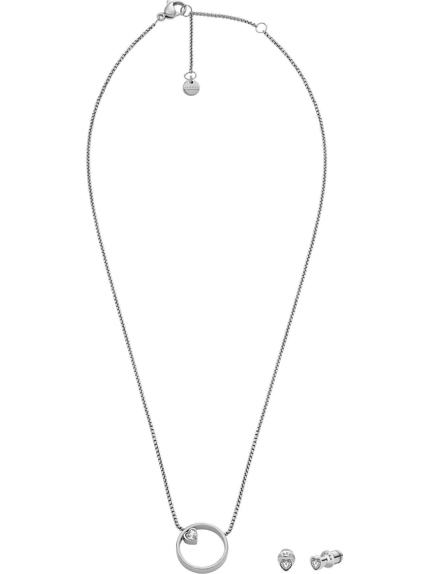 SKAGEN Schmuckset Skagen Damen-Schmuck-Set Edelstahl Glasstein