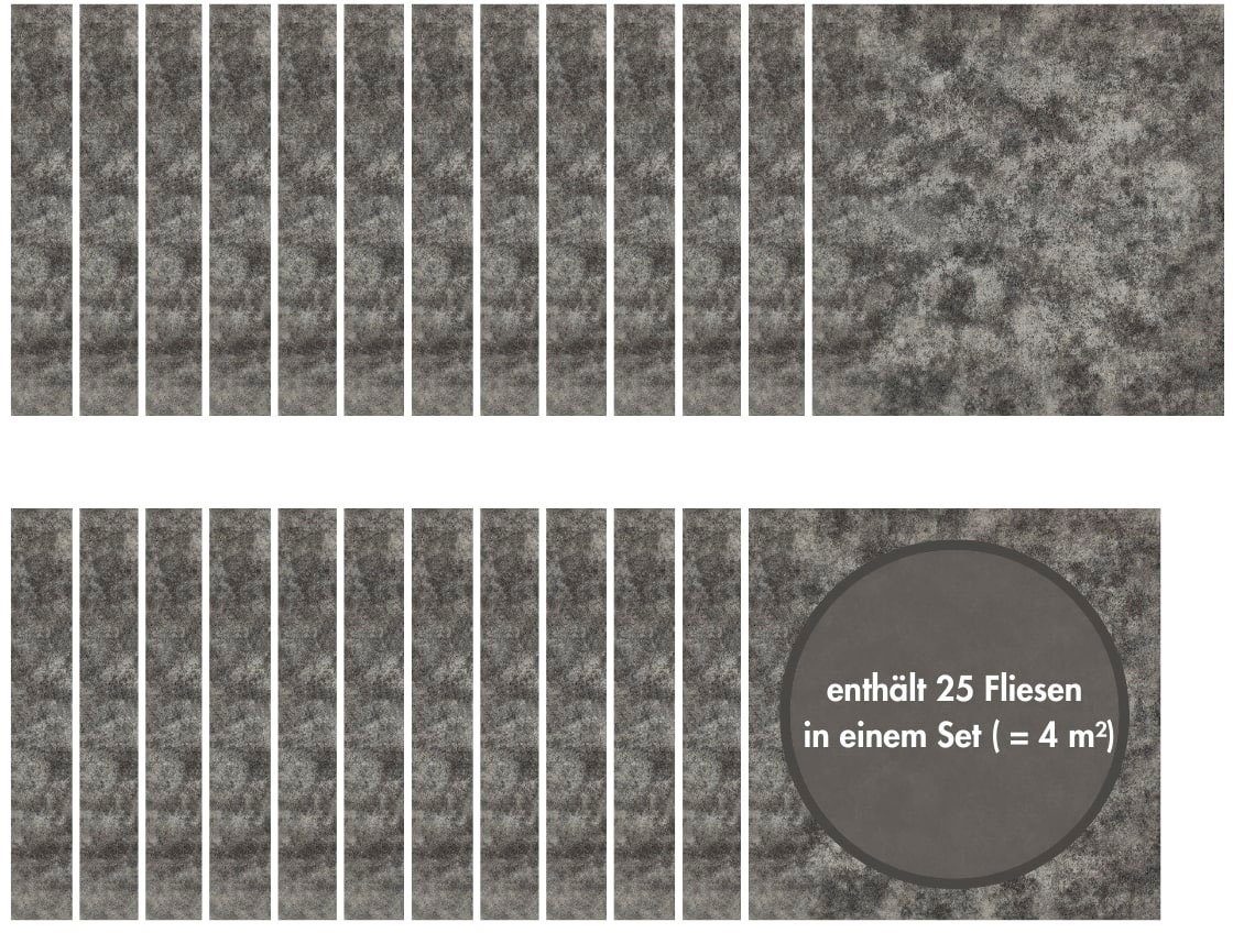 Teppichfliese Colmar Nadelfilz, & robust 25 hellgrau cm, 40x40 mm, qm) selbstklebend, (4 quadratisch, 4 Höhe: Stück Andiamo, strapazierfähig