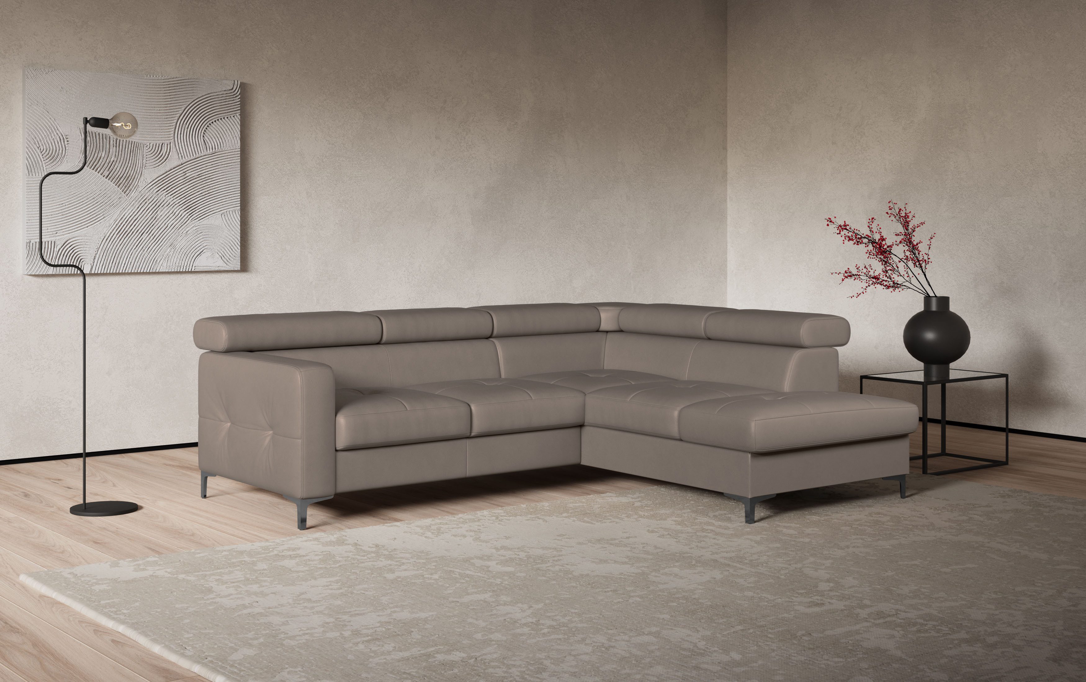 COTTA Ecksofa Sammy L-Form, mit Kopfteilverstellung, günstig online kaufen