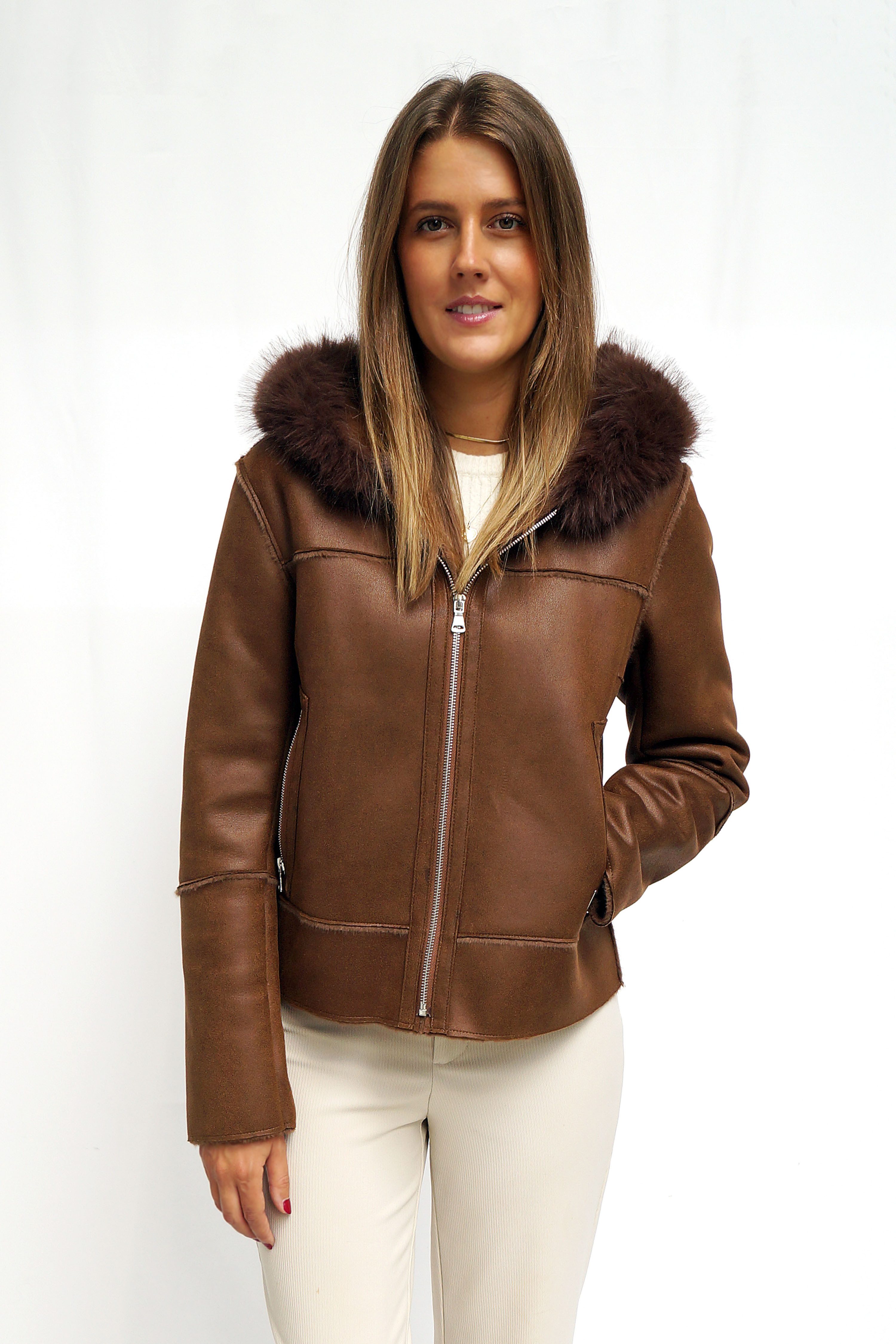 FUNK since 1776 Lederimitatjacke Kurzjacke aus Lederimitat mit Kapuze und K günstig online kaufen