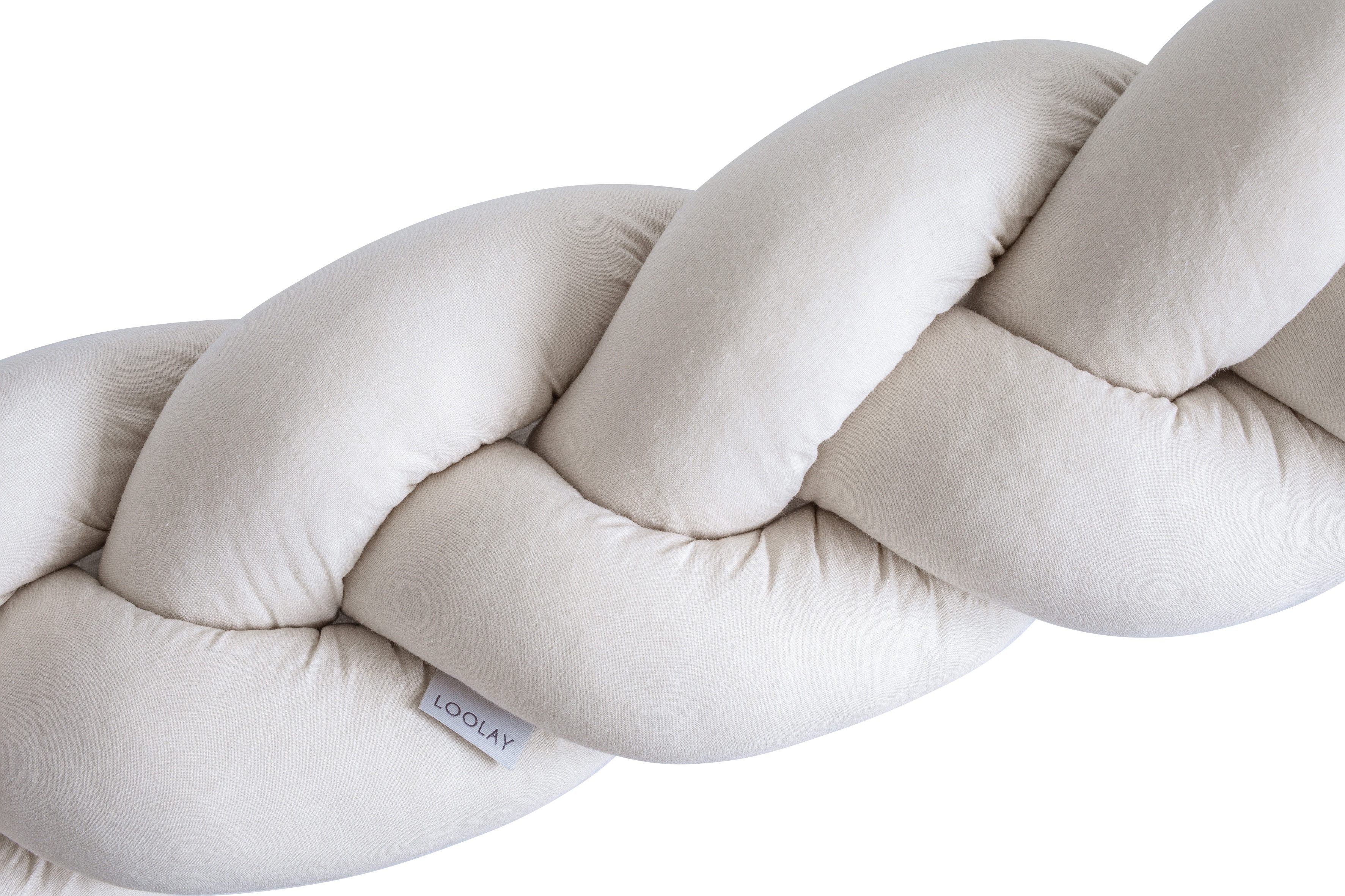 Loolay Защита в краваткуschlange Geflochtenes Подушки Zierkissen Dekokissen Bettumrandung 100% BEIGE, (Zugluftstopper Zugluft Schlange Wickeltischumrandung Babybett Kinderzimmer Schutz, Wohndeko Bettschlange 100 150 200 300 400 cm & Длина auf Anfrage), Zugluftstopper tolle Wohndekoration Geschenk