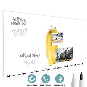 Primedeco Garderobenpaneel Magnetwand und Memoboard aus Glas Ganze Bananen