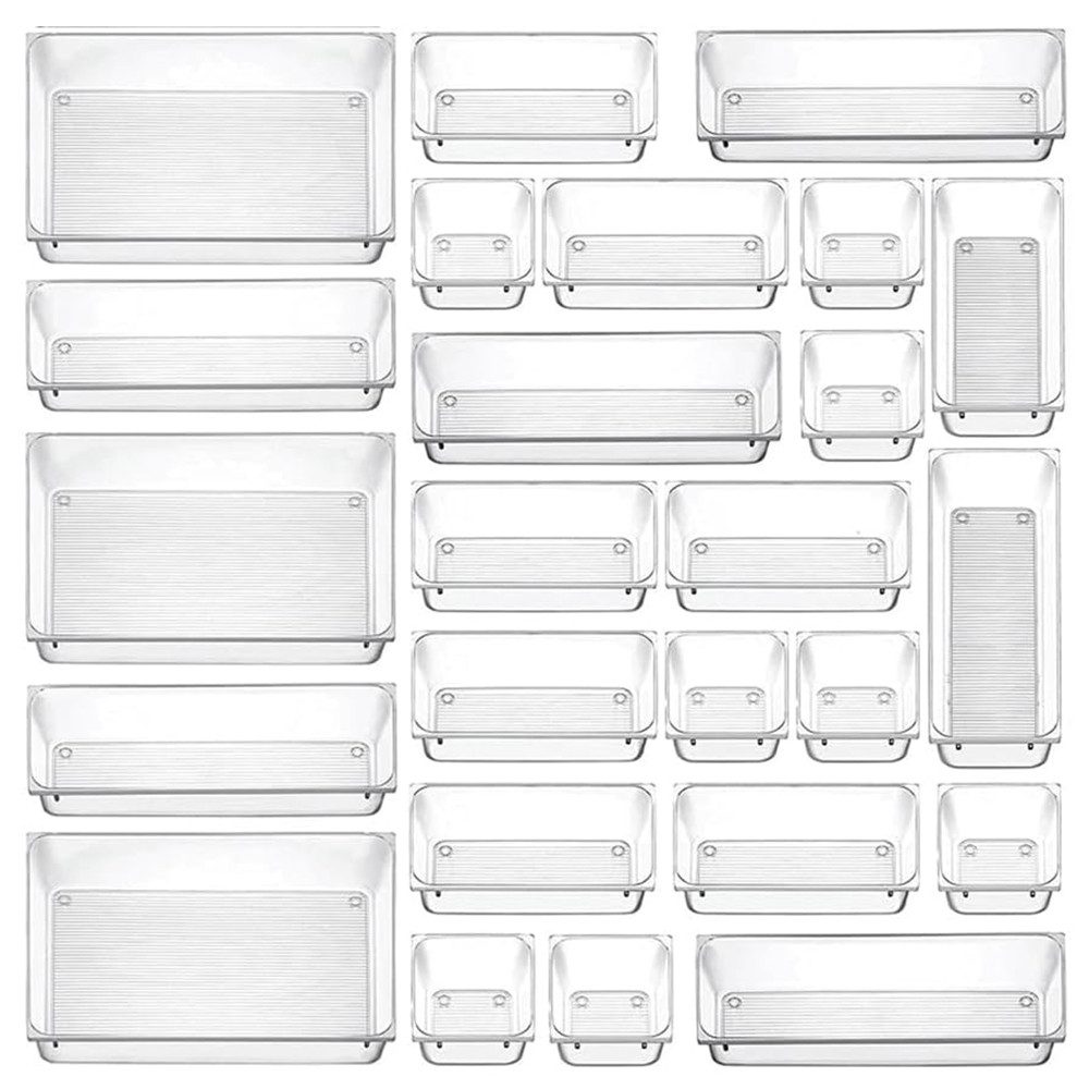 TUWENA Schubladeneinsatz 16/25 Schubladeneinsatz Schubladen Organizer mit 4/5 Größen, Drawer Organizer, Make Up Organizer, Schubladen Ordnungssystem