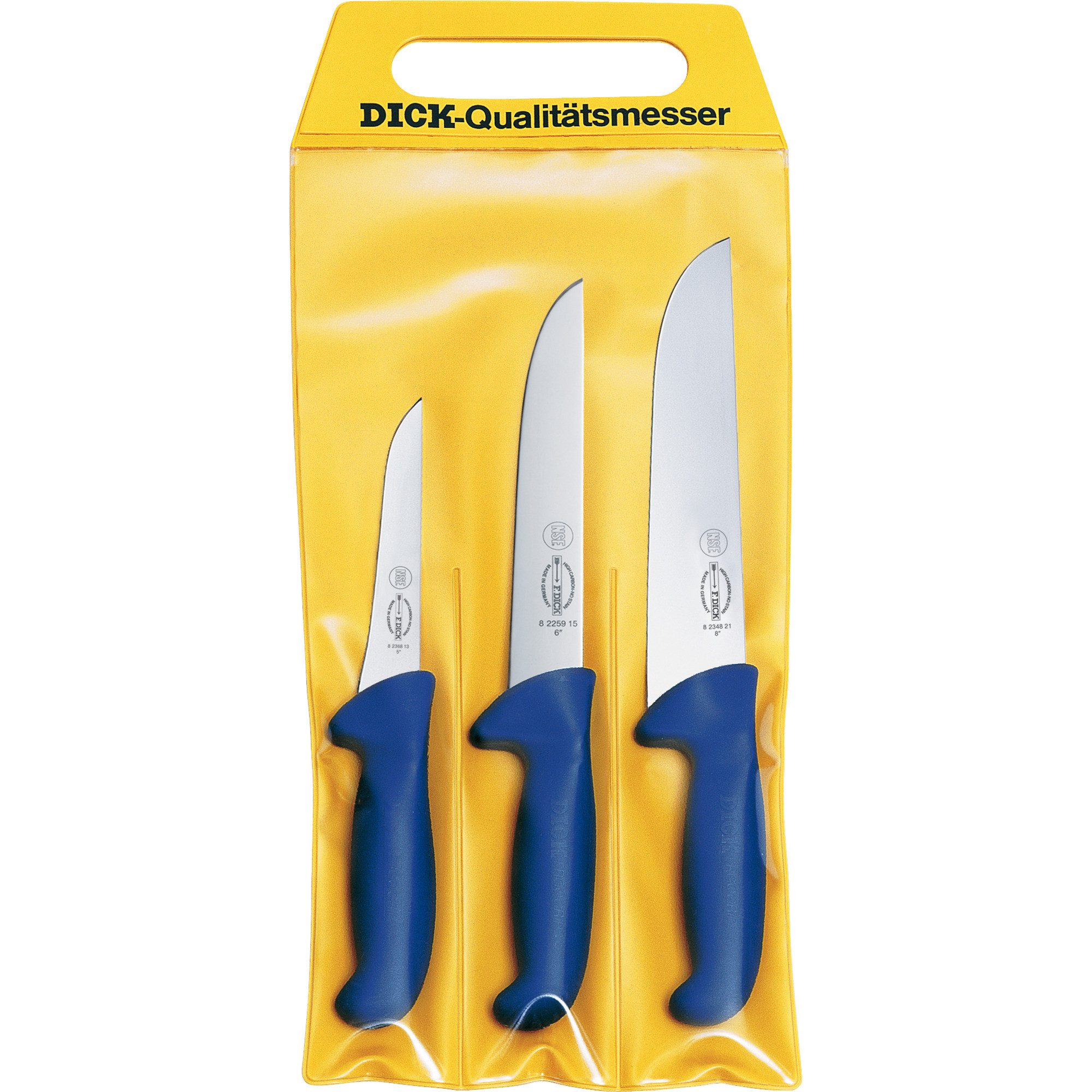 F. DICK Geschirr-Set DICK ErgoGrip Messersatz, 3-teilig, (Blockmesser, Rostfreier Stahl / Polyamid