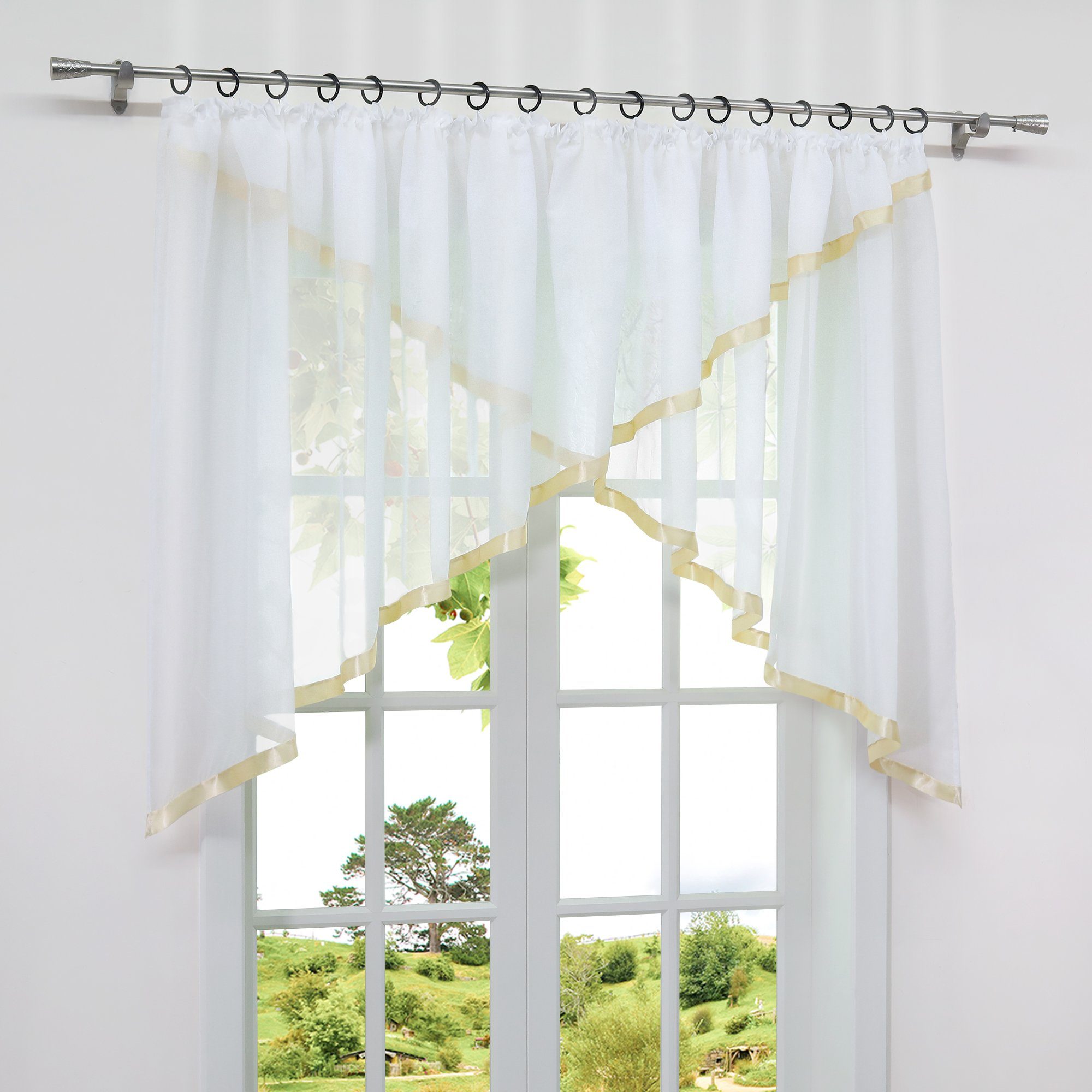 Joyswahl Scheibengardine (2 St), Kräuselband, Store, Küche Bistrogardinen, günstig online kaufen