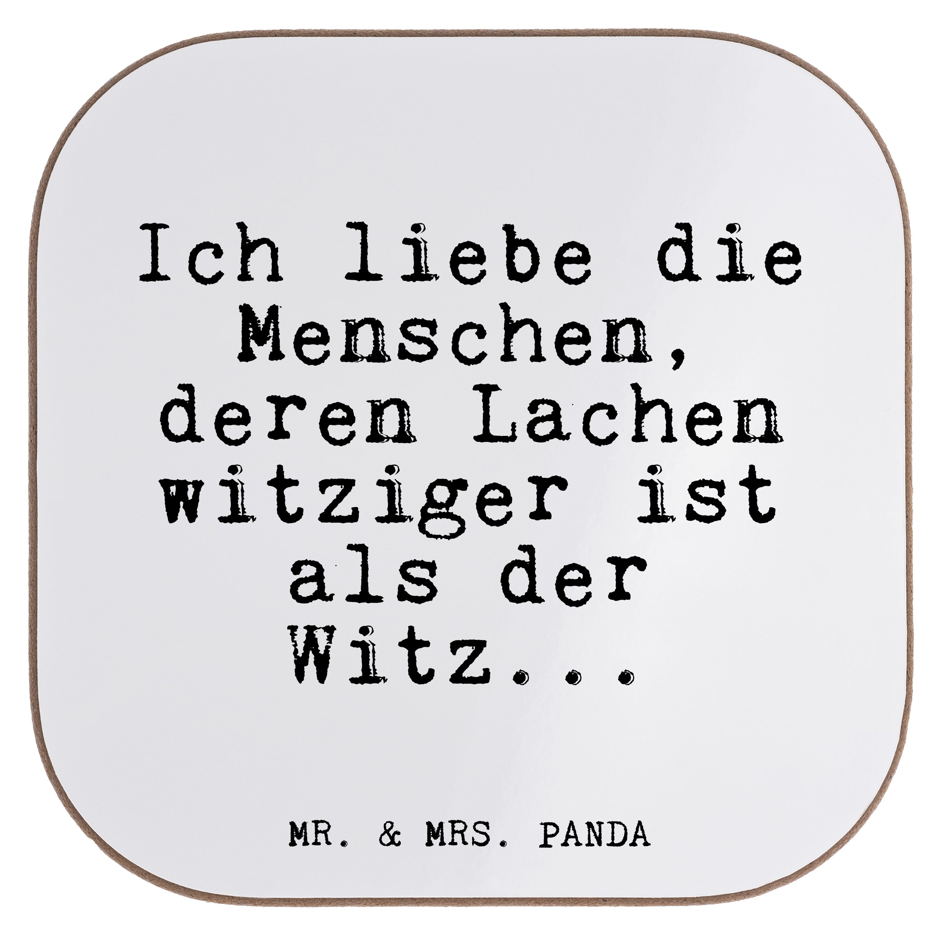 Mr. & Mrs. Panda Getränkeuntersetzer Ich liebe die Menschen,... - Weiß - Geschenk, Spruch, Weisheiten, Spr, 1-tlg.