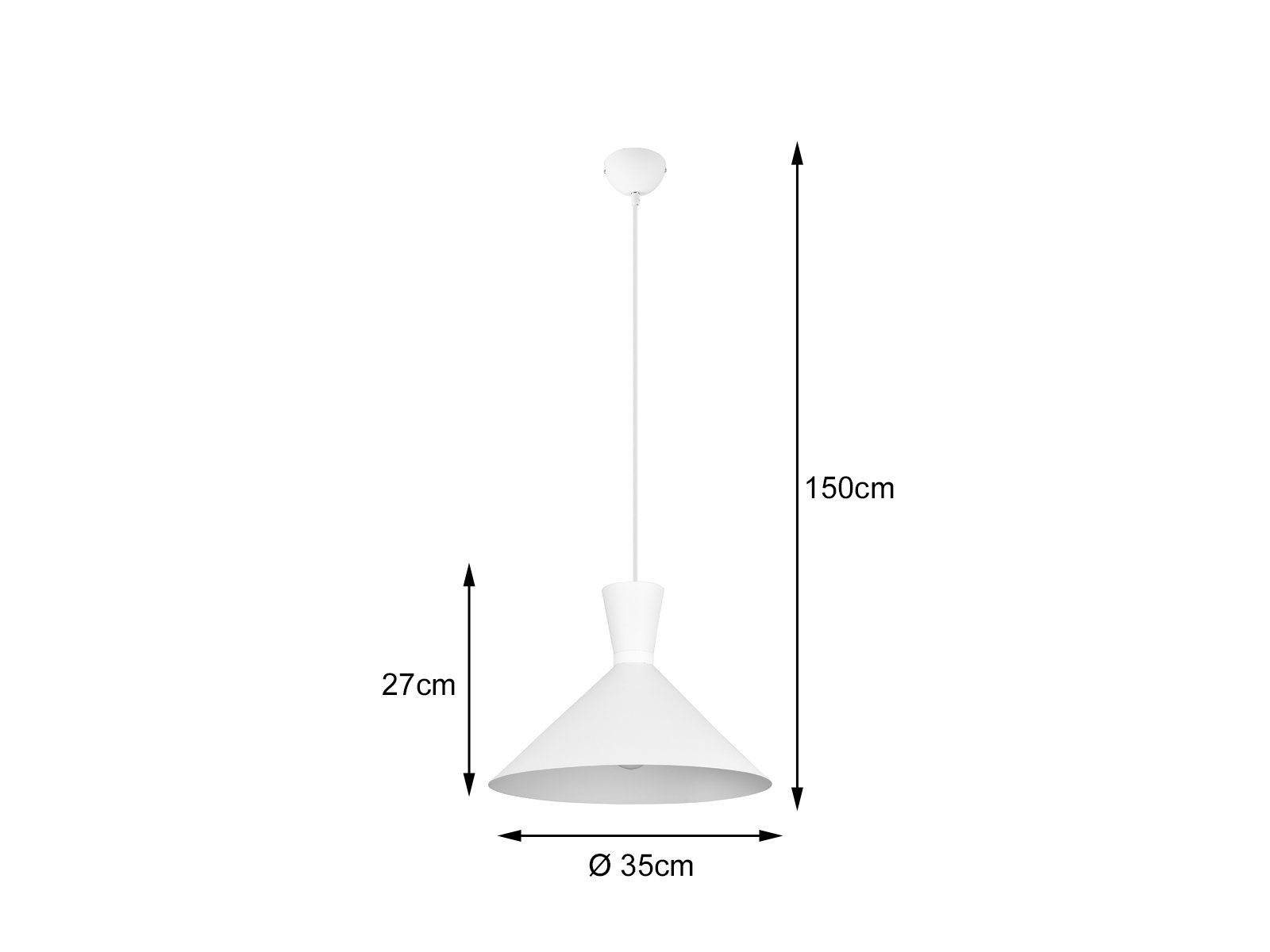 meineWunschleuchte LED Ø Kücheninsel wechselbar, Weiß Pendelleuchte, 35cm Weiß Industrie-design über für Warmweiß, LED einflammig, hängend matt Dimmfunktion
