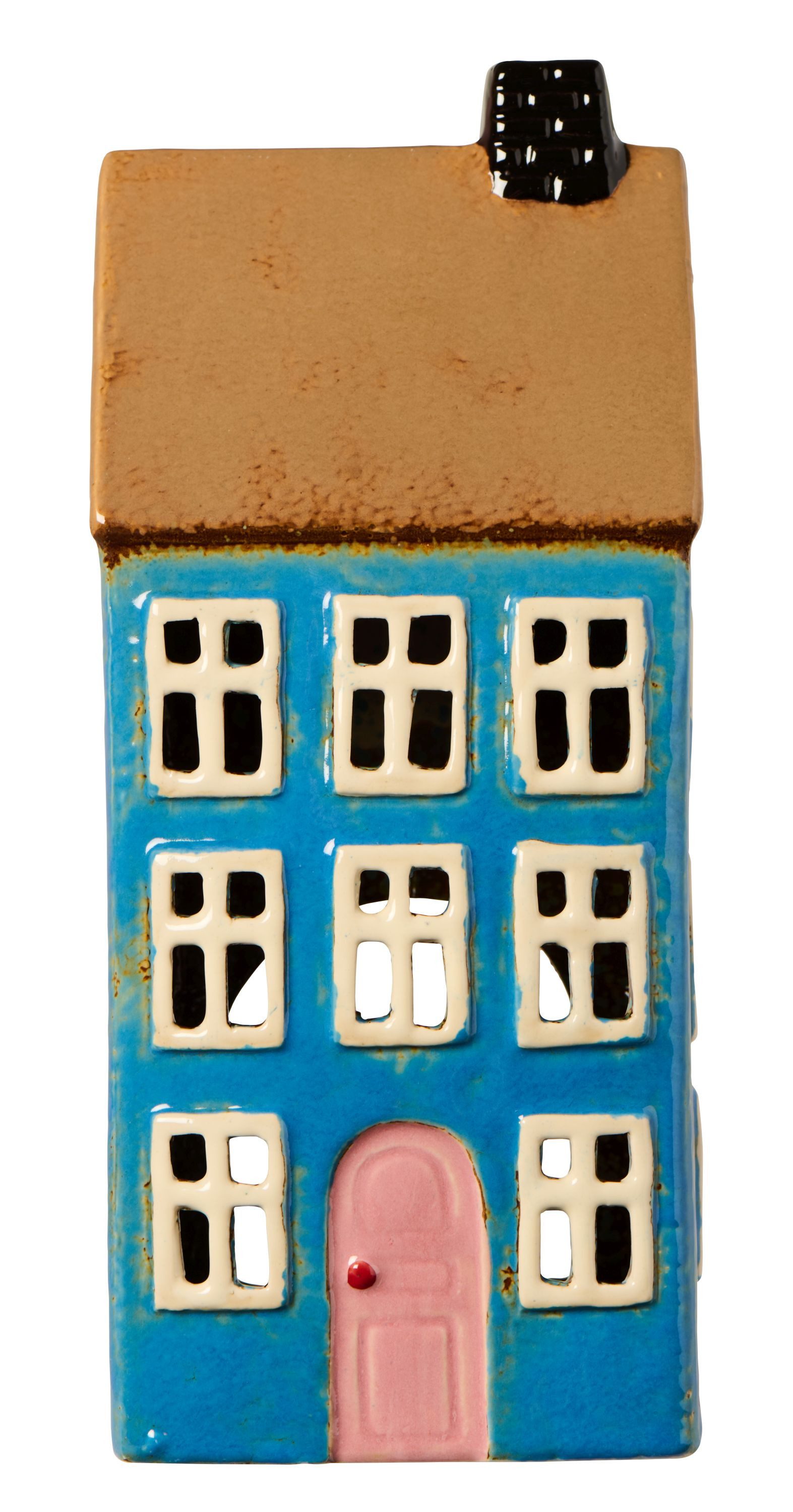 Ib Laursen Windlicht Ib Laursen - Lichterhaus Teelichthaus Windlicht Haus Blau 27684-13