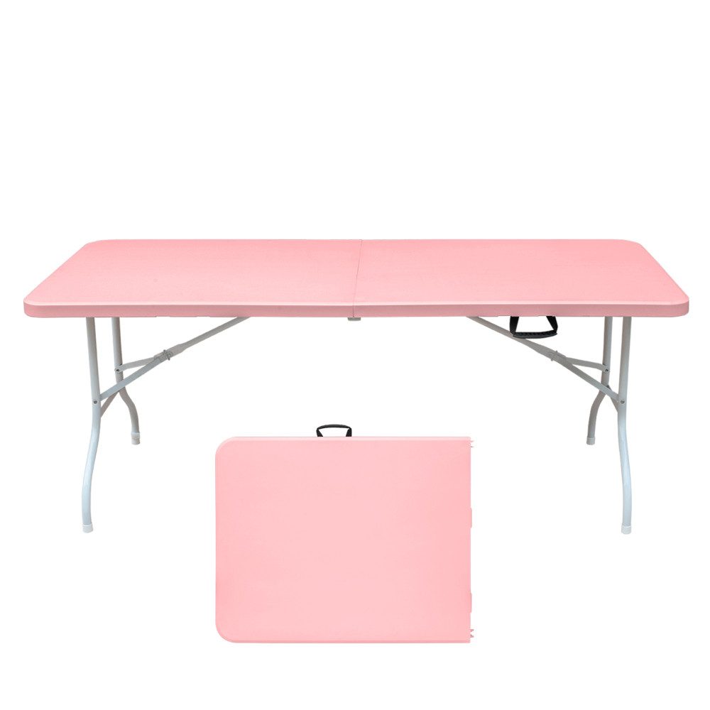 BBWL Klapptisch 180 cm Tragbarer Schwerlast-Faltbartisch mit Griff (bis 135 kg belastbar), höhenstabil und faltbar, für Camping, Picknick, Partys Indoor/Outdoor