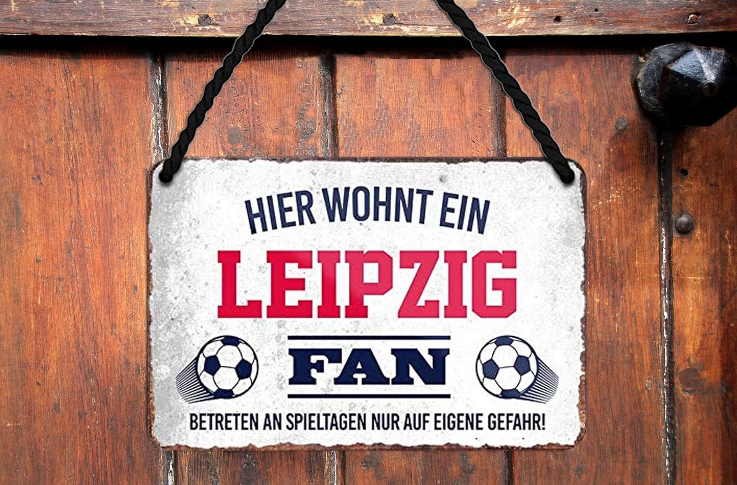 schilderkreis24 Metallschild Blechschild Hier wohnt ein Leipzig Fan 18x12cm günstig online kaufen