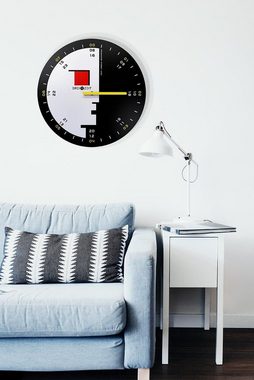 ONZENO Wanduhr THE MASKED. 35x35x3 cm (handgefertigte Design-Uhr)
