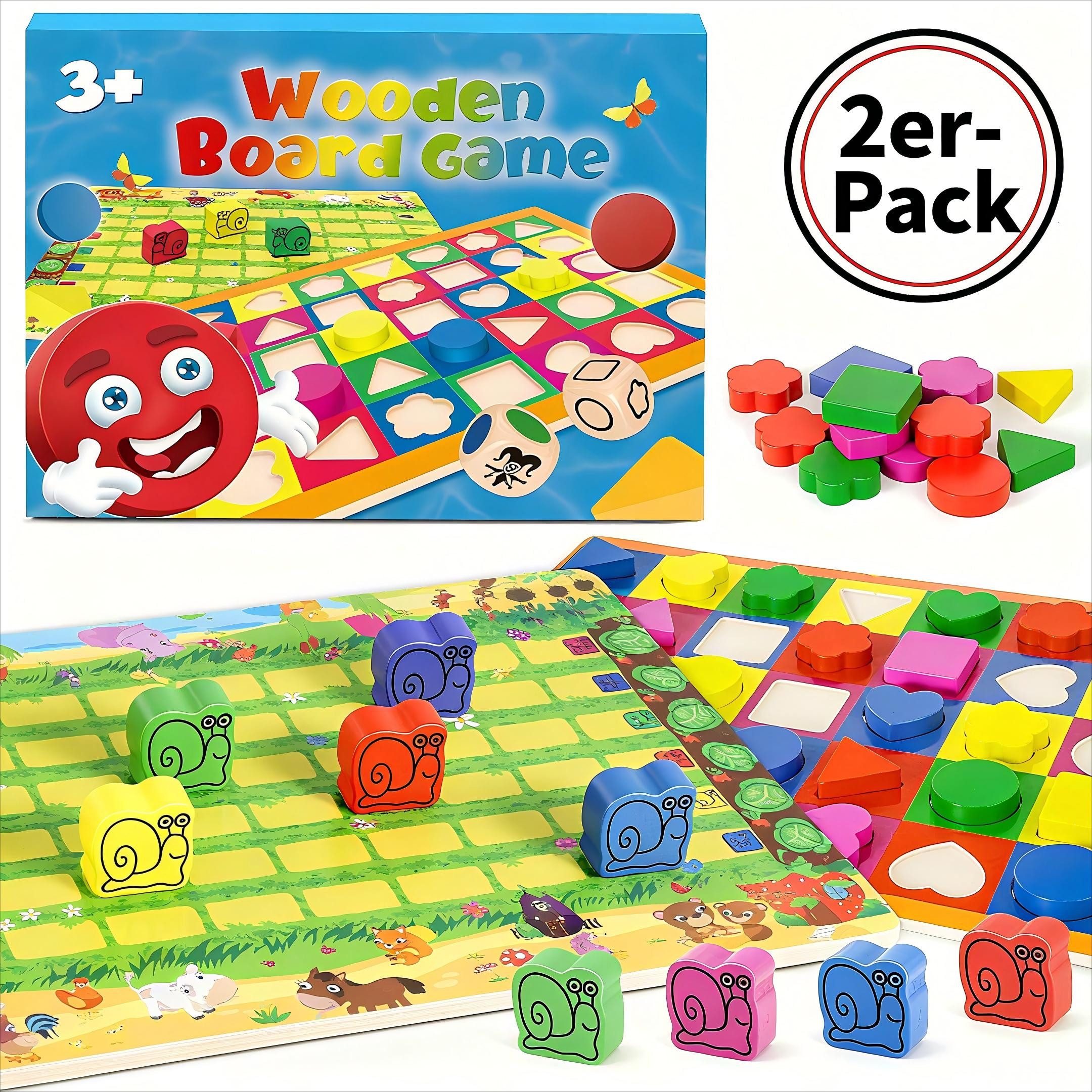 POPOLIC Lernspielzeug Brettspiele - Kinderspiel 2 in 1 Brettspiel und Gesel günstig online kaufen