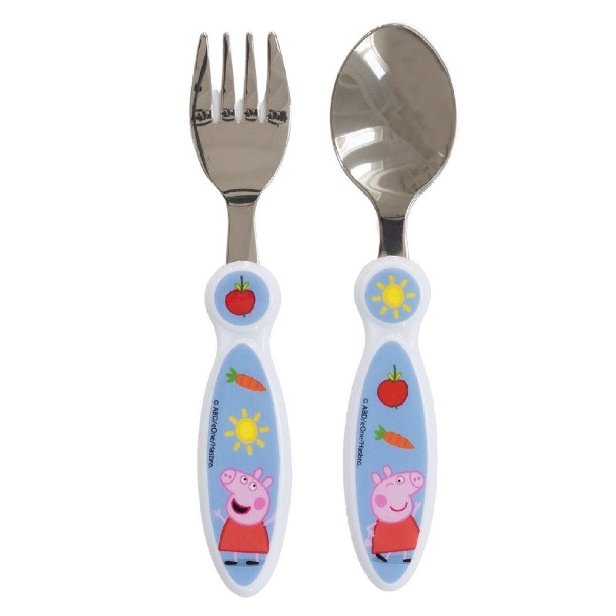 Peppa Pig Kinderbesteck Set 2-teilig – Löffel & Gabel mit Motivgriffen (2-tlg), 1 Personen