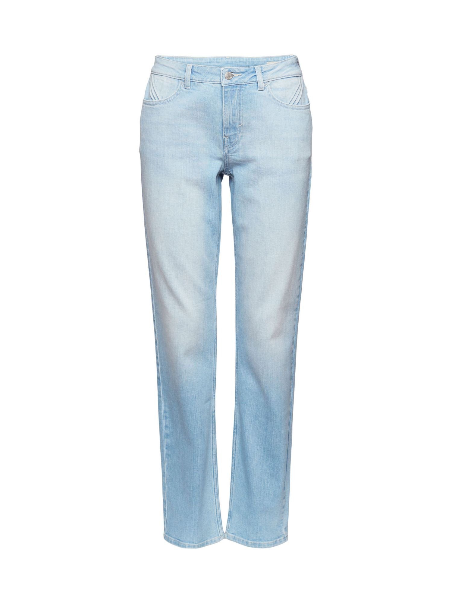 Esprit Slim-fit-Jeans Slim-Fit-Jeans mit mittlerer Bundhöhe, Bund mit  Gürtelschlaufen, Knopf und Frontzipper