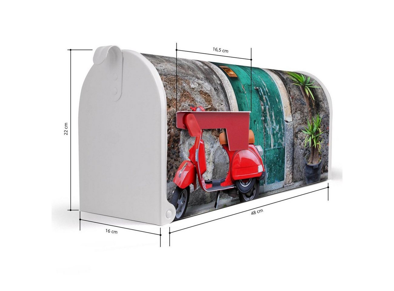 Thumbnail - banjado Amerikanischer Briefkasten Mailbox Italienischer Roller (Amerikanischer Briefkasten, original aus Mississippi US...