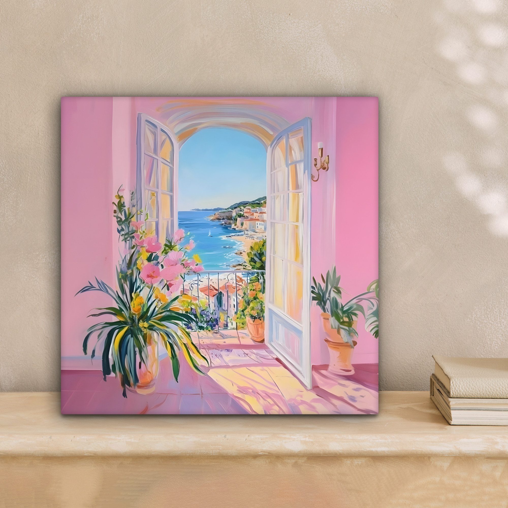 OneMillionCanvasses® Leinwandbild Rosa - Außen - Farbe, Fotodruck (1 St), W günstig online kaufen