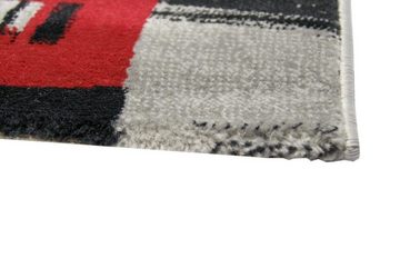 Teppich Designer Teppich London Motiv Grau Rot Schwarz, Carpetia, rechteckig, Höhe: 12 mm