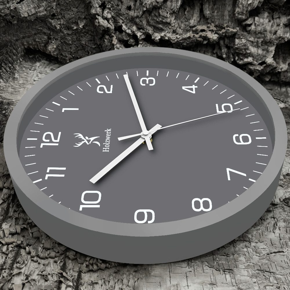 Holzwerk Wanduhr Designer Loft Holz Quarz Wand Uhr (Nahezu lautloses Uhrwer günstig online kaufen