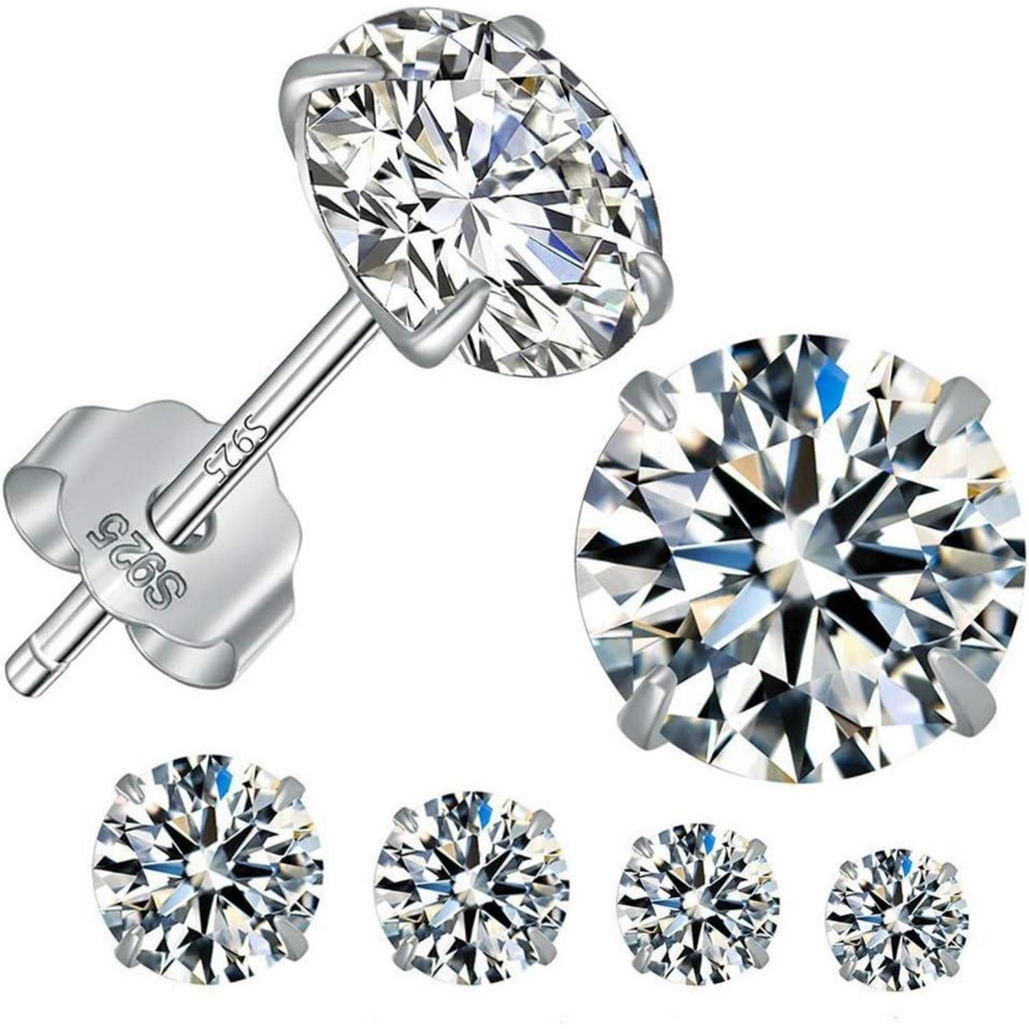 LuxusKollektion Ohrstecker-Set Ohrstecker Silber 925 Sterling Set silber ohrstecker 4 5 6 7mm