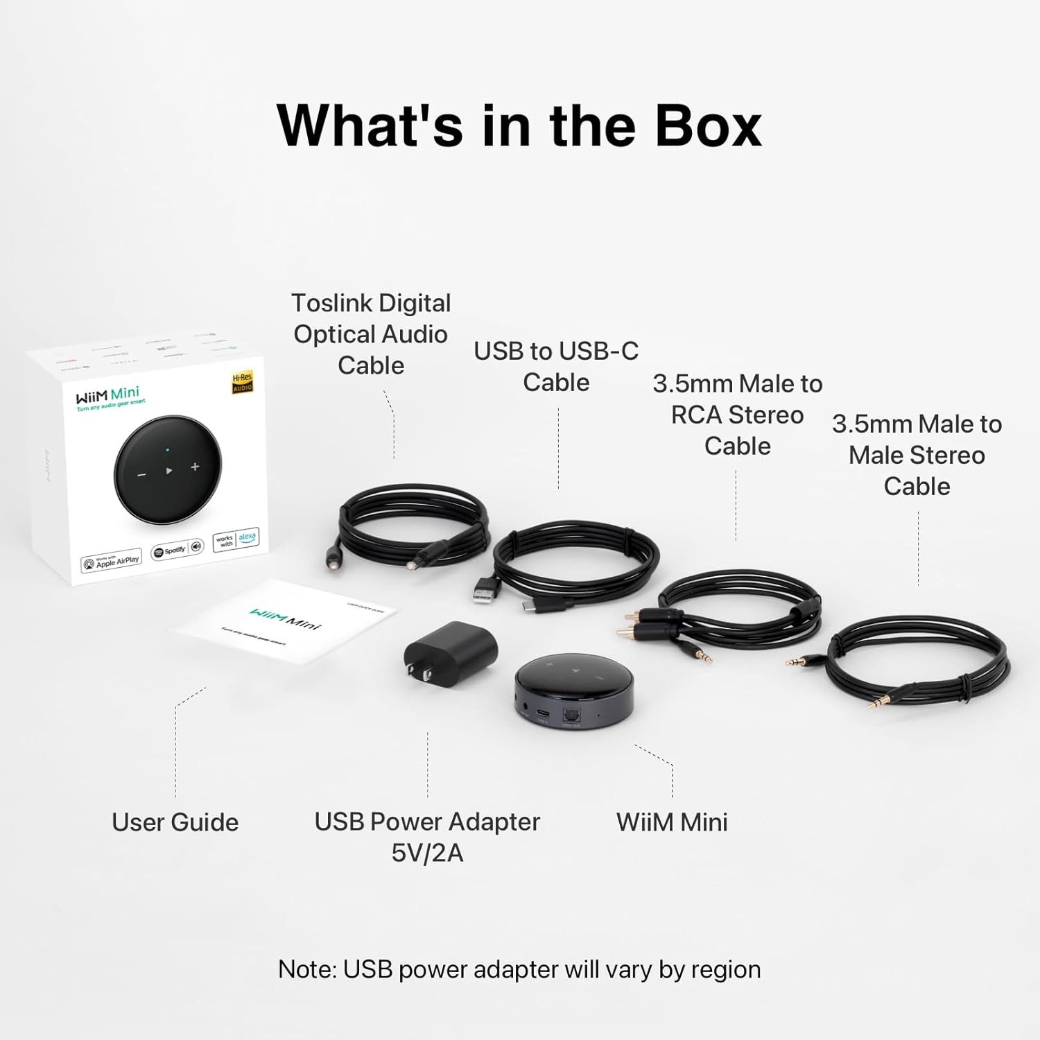 WiiM Streaming-Box Mini AirPlay 2, (Alexa- und Siri-Sprachassistenten, Amazon Music, Tidal und mehr), Audio Streamer, Multiroom-Stereo