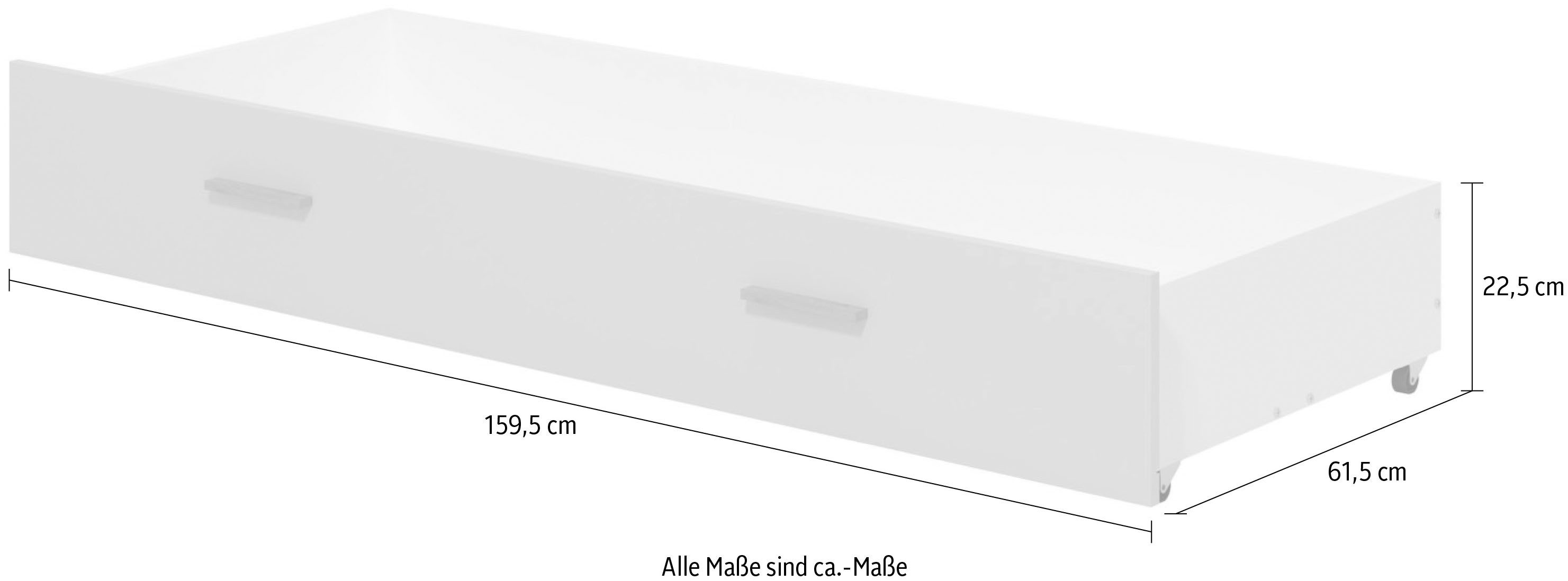 Home affaire Belfort bed drawer, under-bed storage drawer, accessory for Belfort beds 160x200cm, on casters, FSC® certified