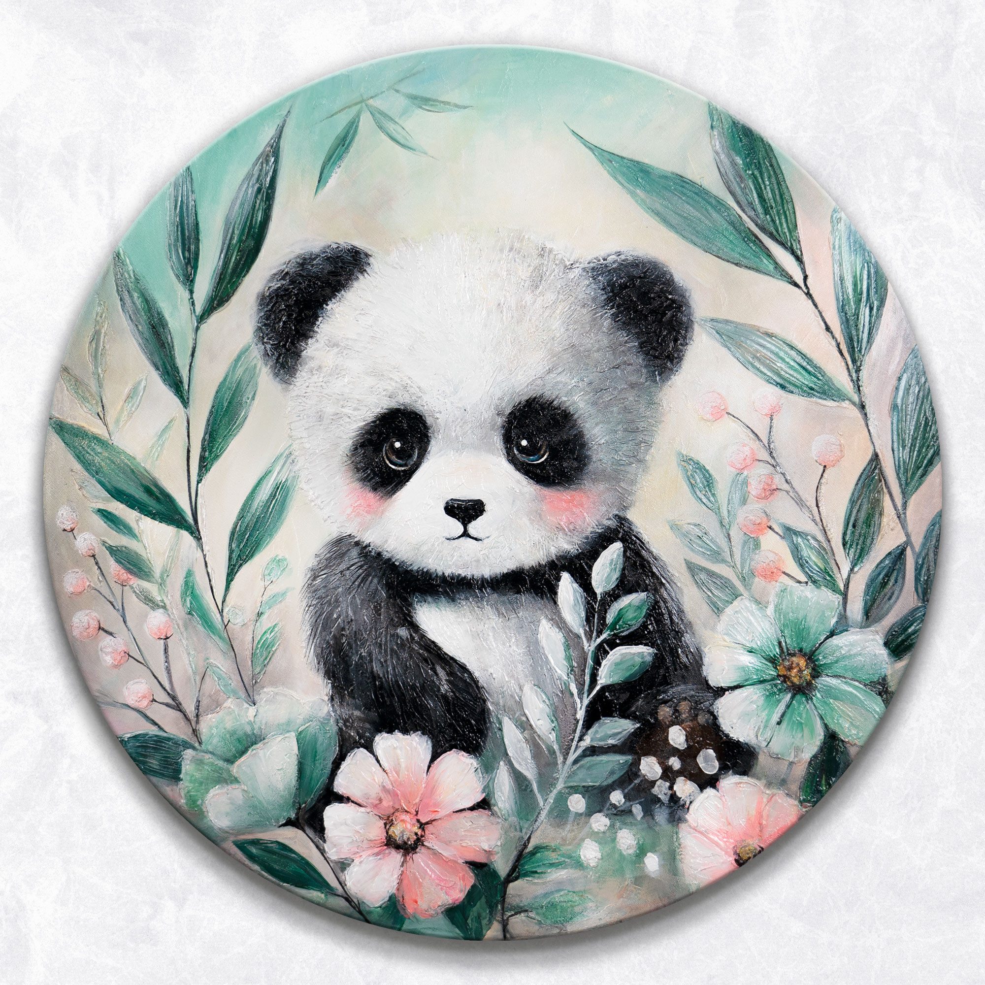 YS-Art Gemälde Leinwandbild Kind, Niedlich, Häschen, Dino, Panda, Kätzchen, Fuchs