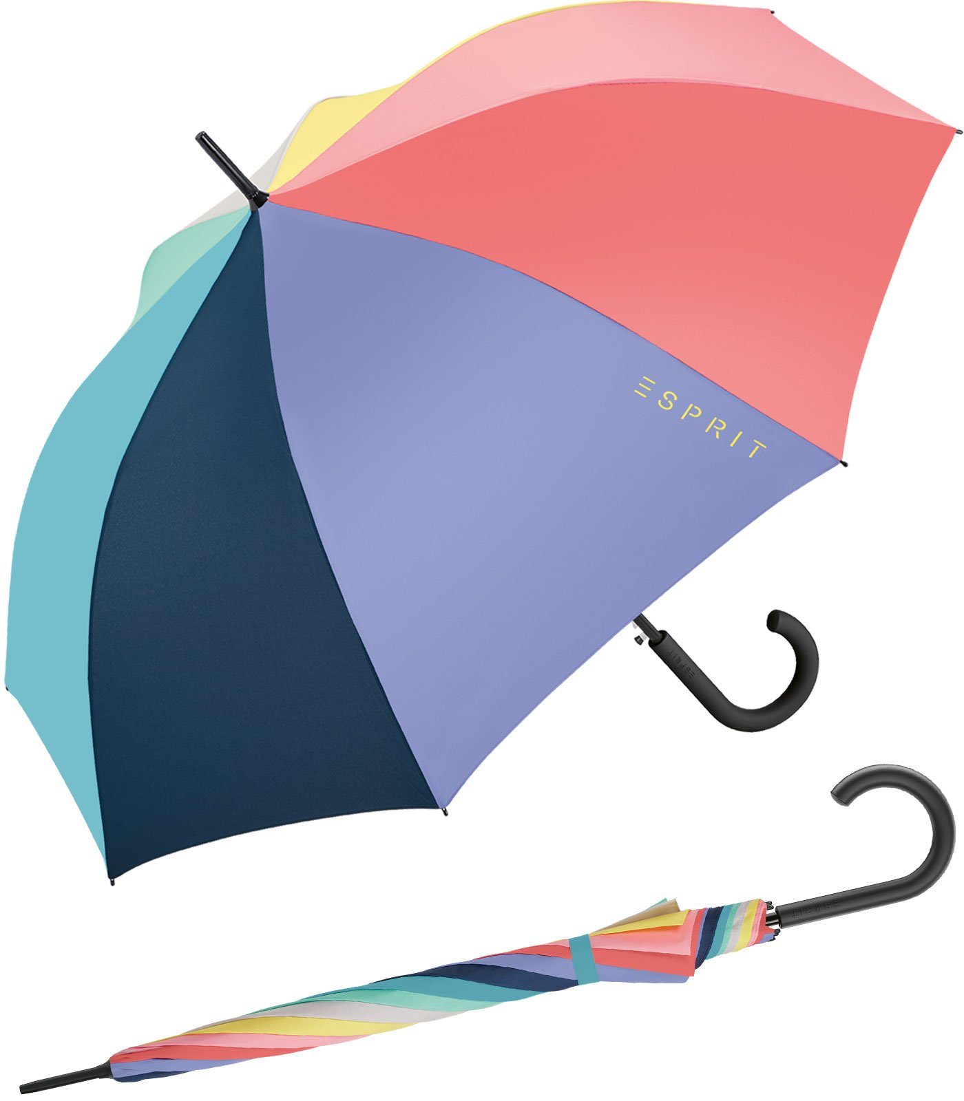 Esprit Langregenschirm Damen-Regenschirm mit Automatik FJ 2023, groß und  stabil, in den Trendfarben