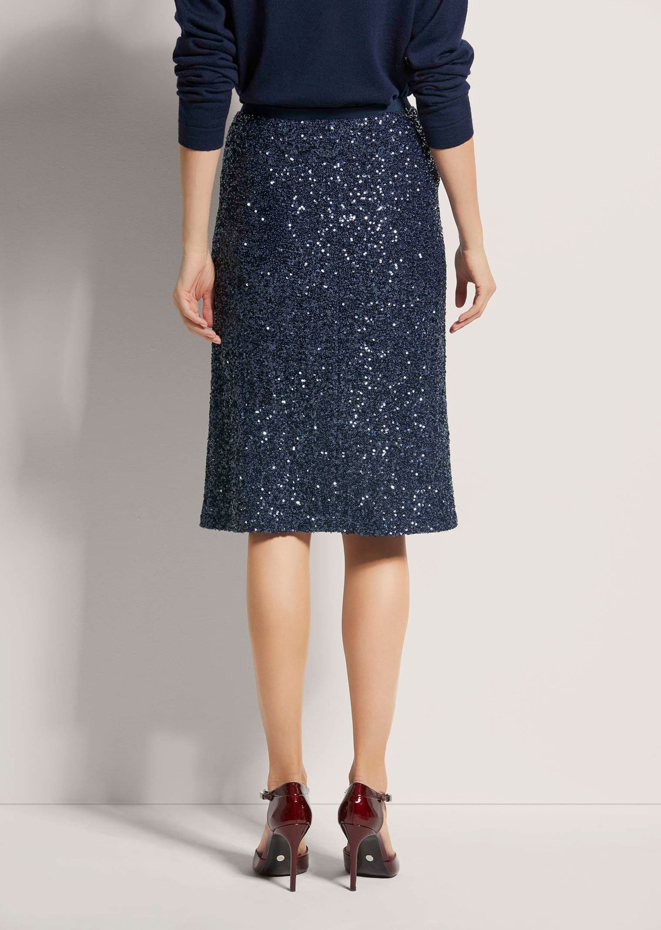 MADELEINE Midirock Schlanker Pencil-Skirt mit Wendepailletten