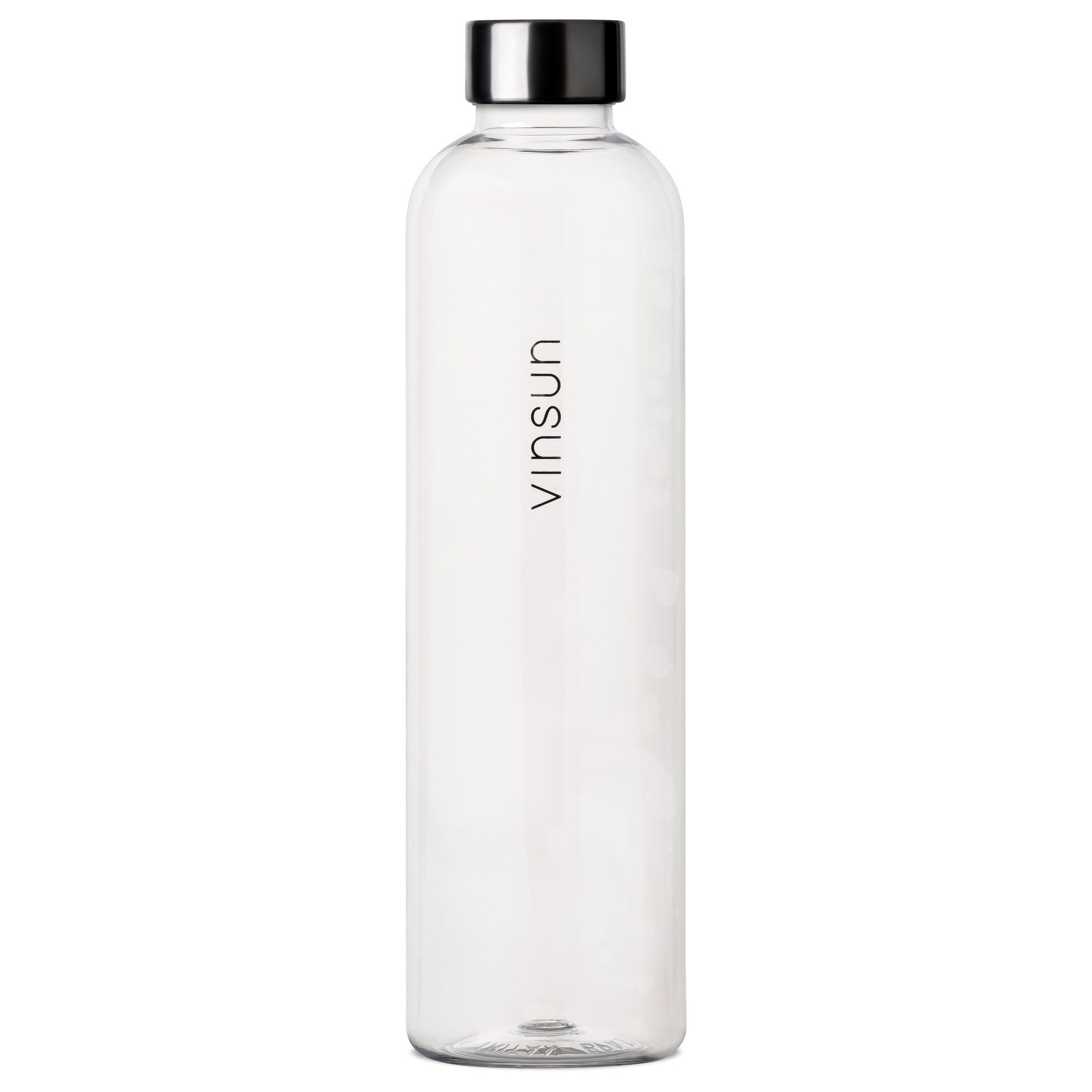 Vinsun Trinkflasche Trinkflasche 1L - Kohlensäure geeignet, auslaufsicher - Wasserflasche, BPA frei, bruchsicher, Geruchs- und Geschmacksneutral, auslaufsicher Transparent