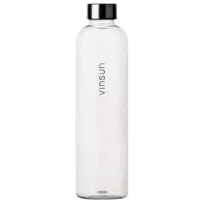 Vinsun Trinkflasche Trinkflasche 1L - Kohlensäure geeignet, auslaufsicher - Wasserflasche, BPA frei, bruchsicher, Geruchs- und Geschmacksneutral, auslaufsicher