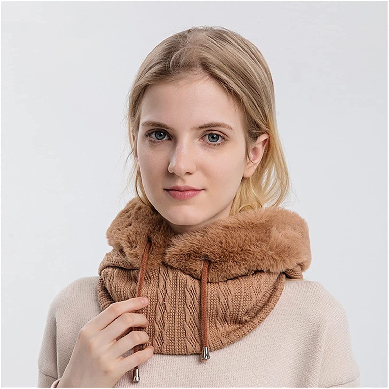 XDeer Mütze & Schal Wintermützen,Strickmützen,Warme Kapuzen Winddichte Damen Winter,Sturmhauben Mütze Schal Schal,Mütze khaki Vollgesichtsmaske