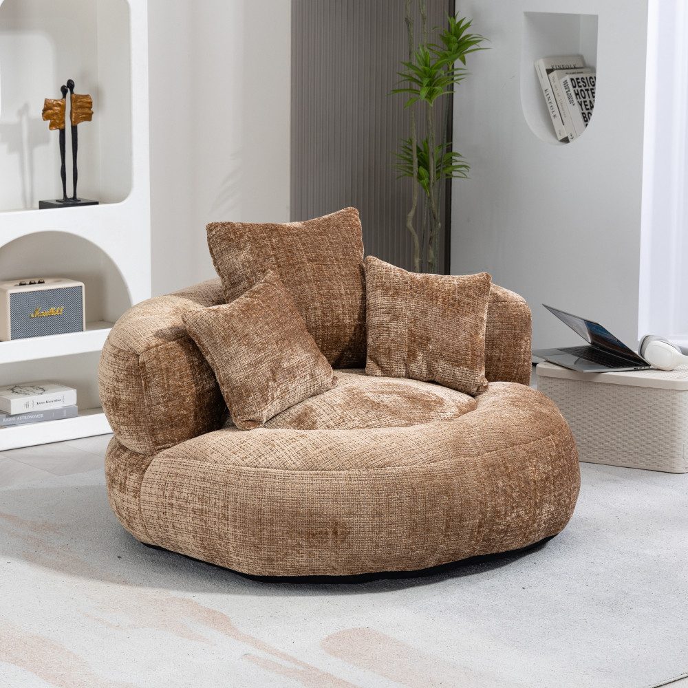 BBWL Sofa Lazy Sofa Sitzsack Sessel aus Chenille mit hohem Rücken, Gaming Lounger mit 3 Kissen für Schlafzimmer Büro Indoor Outdoor