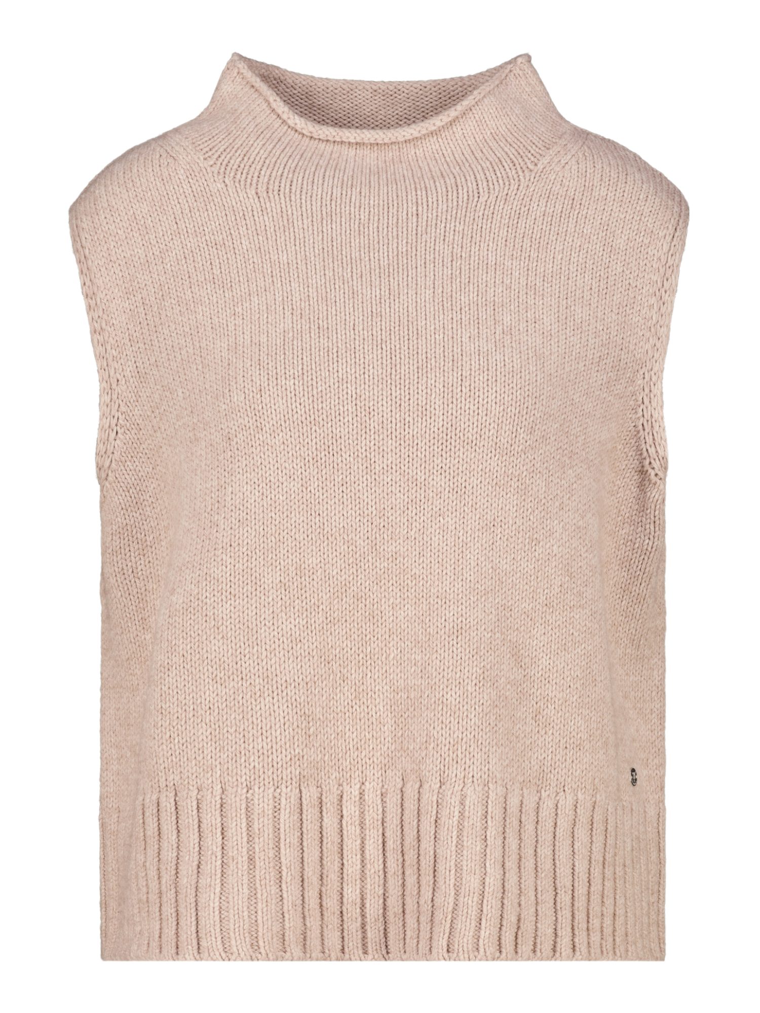 Monari Kurzarmpullover natur,Casual,Viskose,Unifarben,Stehkragen,Ärmellos,Regular Fit