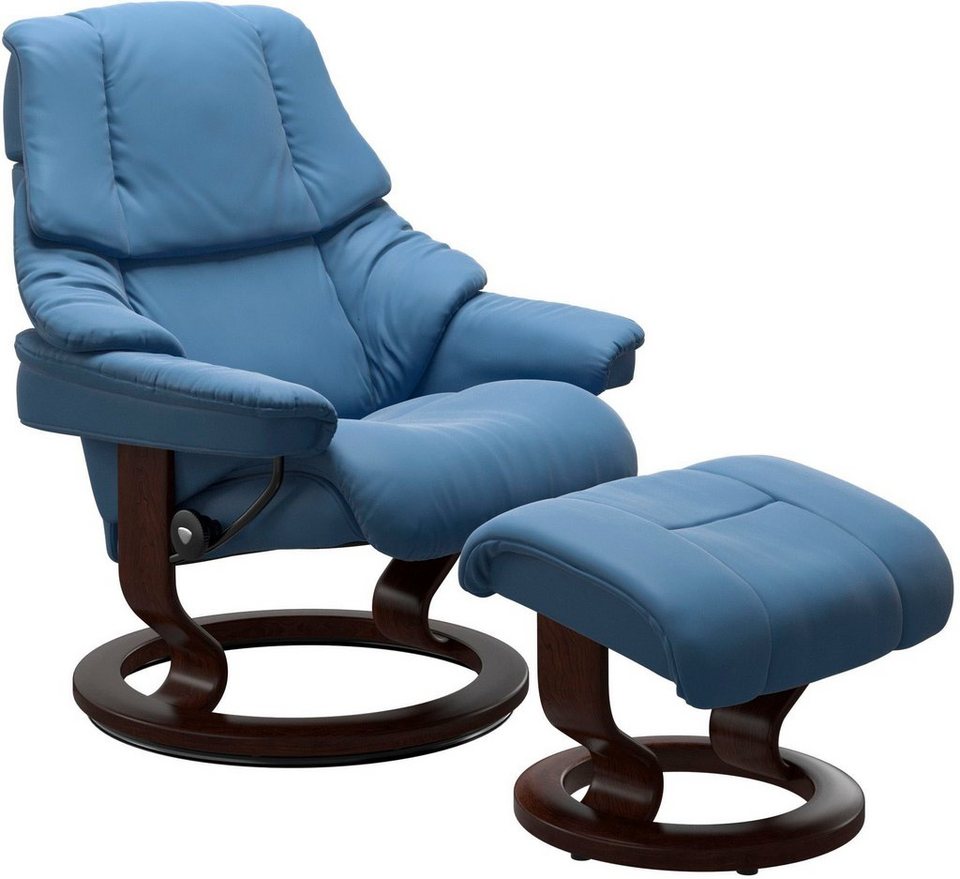 Stressless® Relaxsessel Reno (Set, Relaxsessel mit Hocker), mit Hocker, mit  Classic Base, Größe S, M & L, Gestell Braun