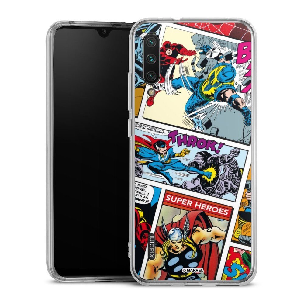 DeinDesign Handyhülle Marvel Retro Comic Blue, Xiaomi Mi A3 Silikon Hülle Bumper Case Handy Schutzhülle