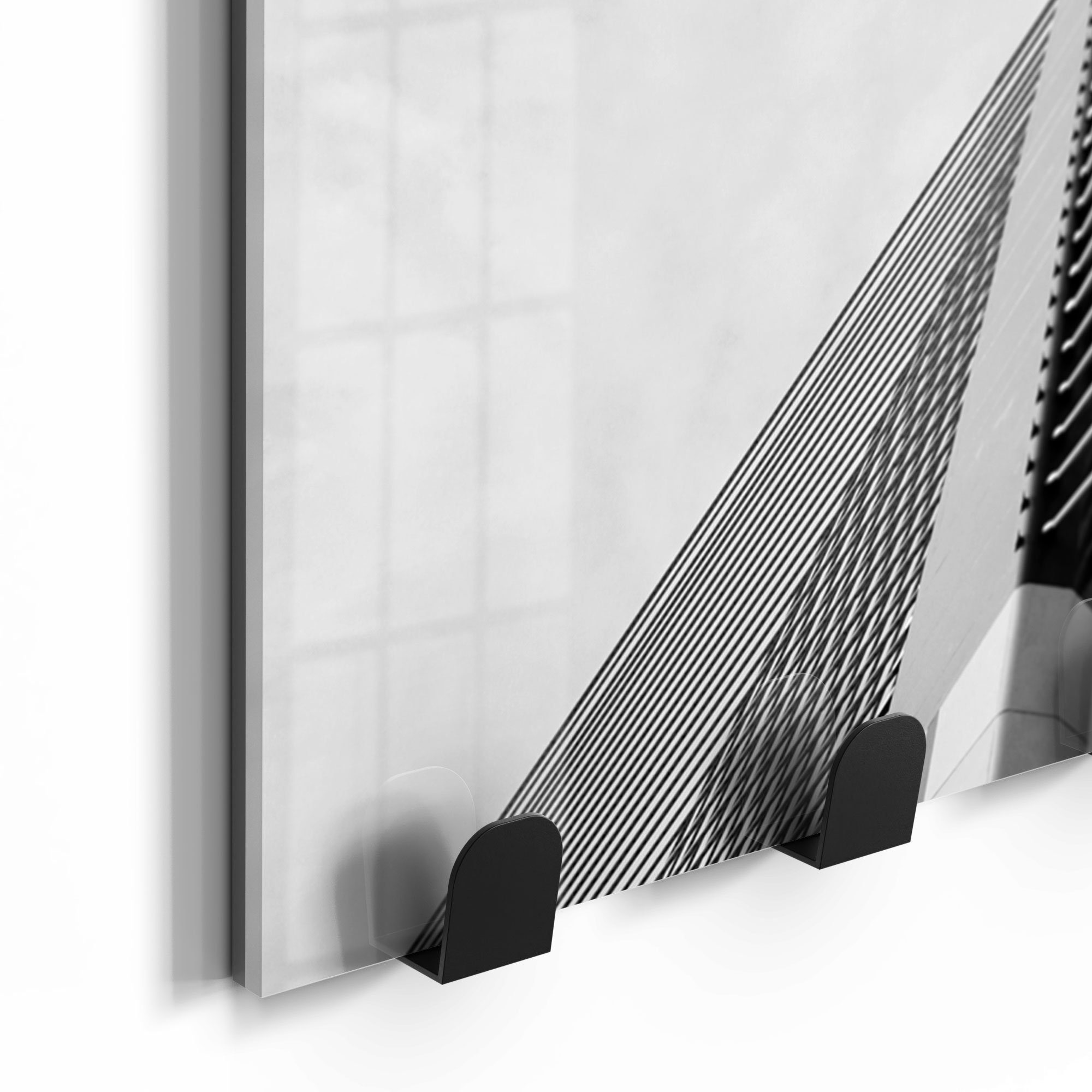 'Brückenseile Garderobe Paneel im Glas DEQORI beschreibbar magnetisch Detail', Kleiderhaken