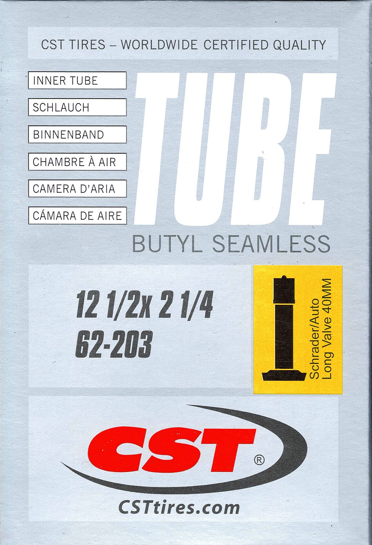 CST Fahrradschlauch CST Fahrrad Schlauch 12 AV 40 mm Autoventil 62-203 Butyl Schrader